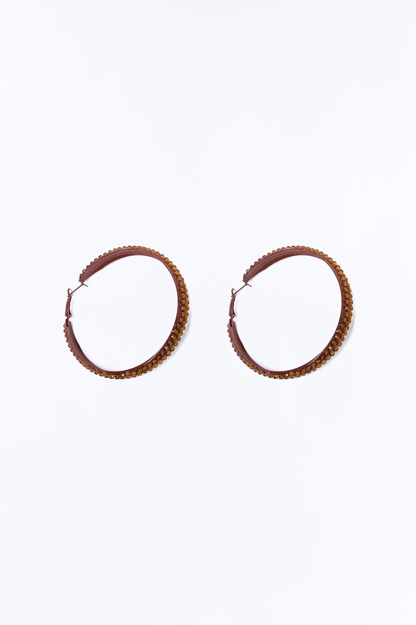 Got Plans Tonight Hoop Earrings - Brown image 3