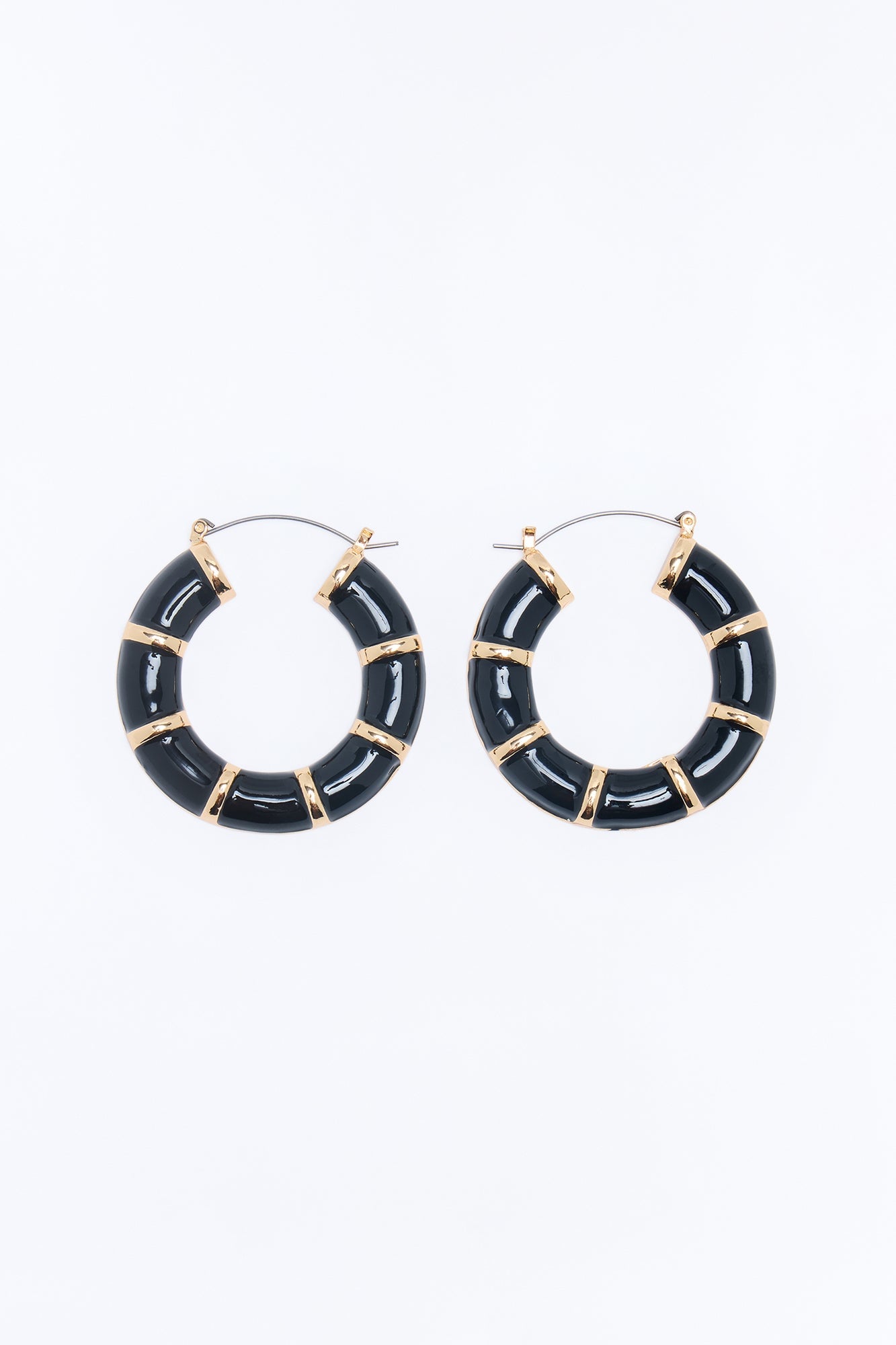 Nothing To See Hoop Earrings - Black/Gold image 3
