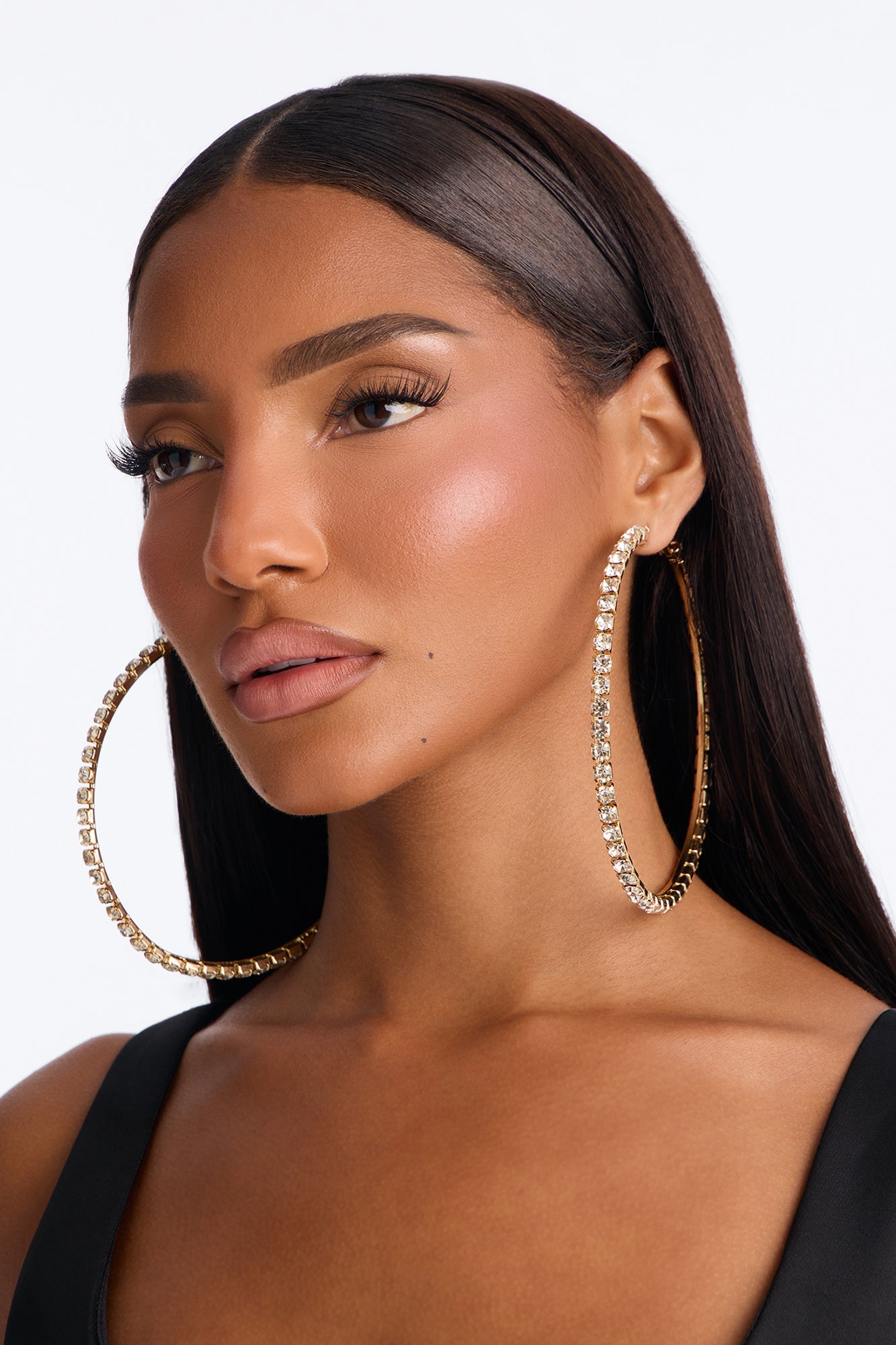 Hint Of Sparkle Hoop Earrings - Gold image 1