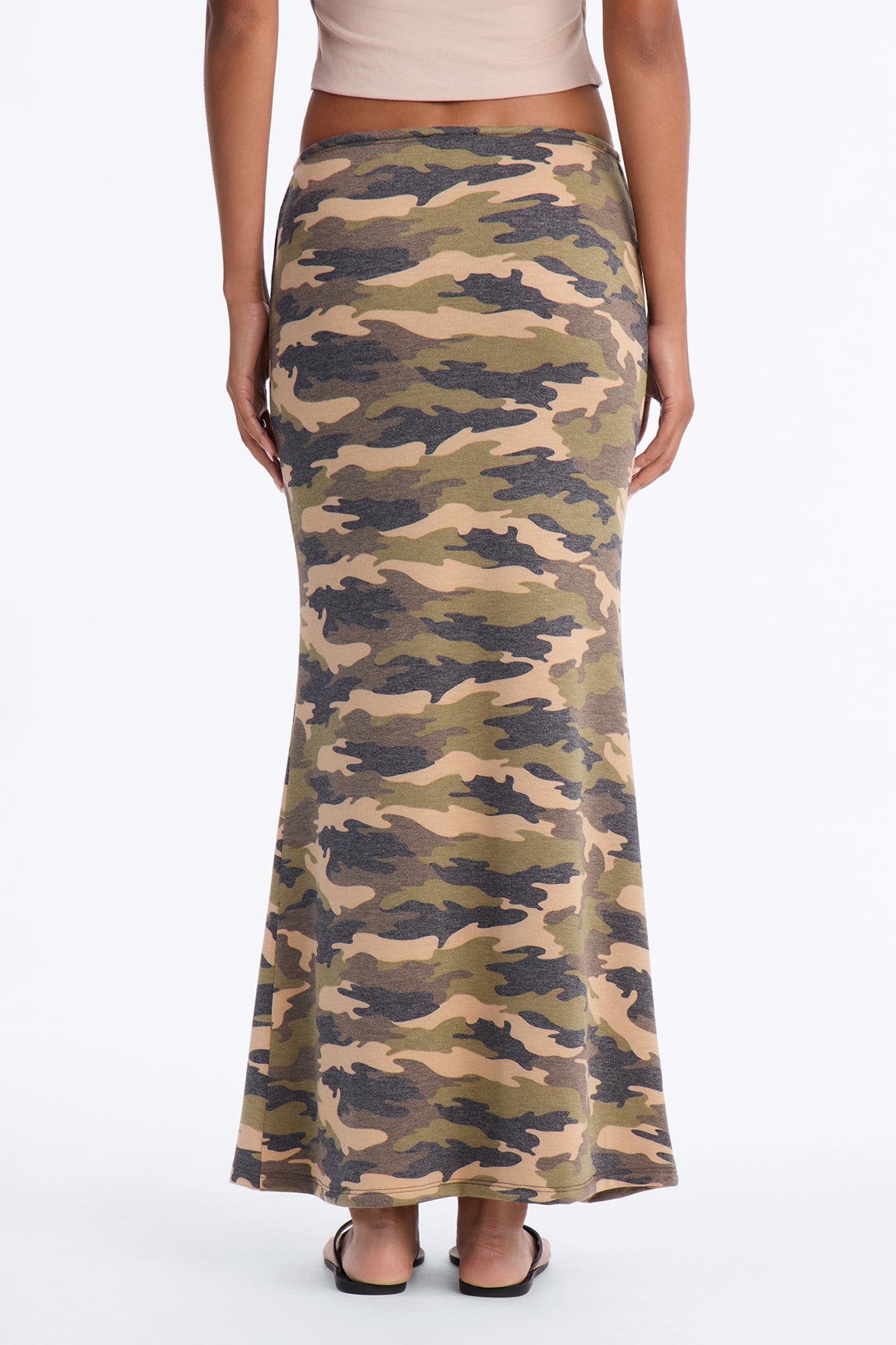 Bea Washed Camo Maxi Skirt - Green/combo image 8