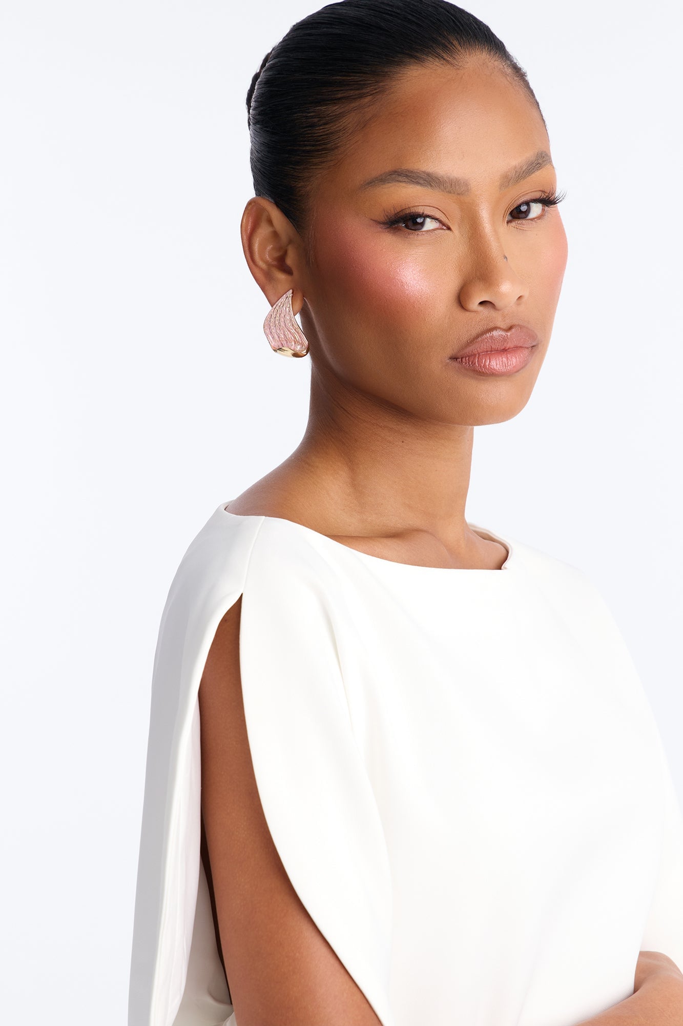 Thank Me Later Drop Earrings - Gold/Pink image 2