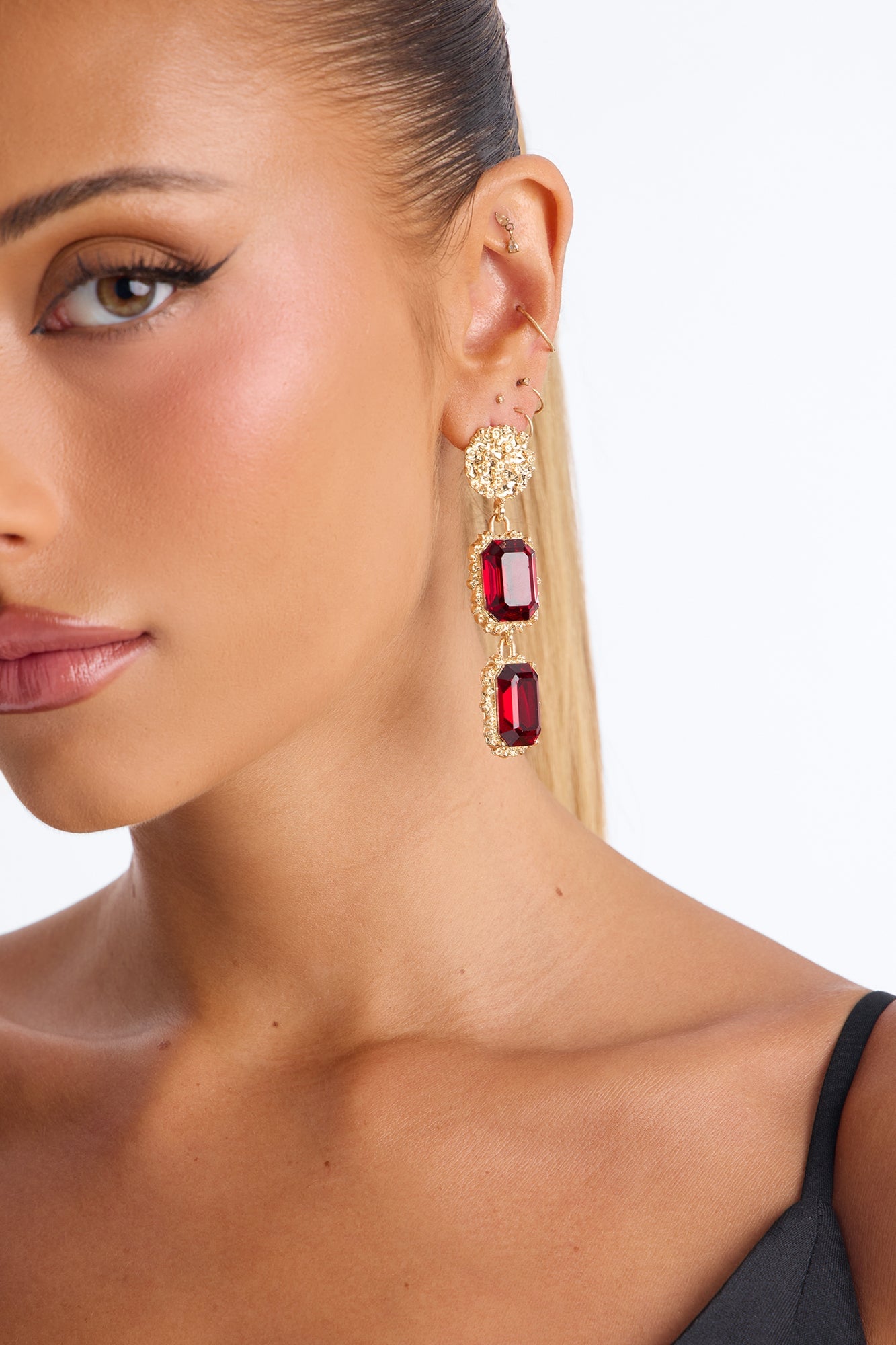 Let's Talk About It Earrings - Burgundy/combo image 2