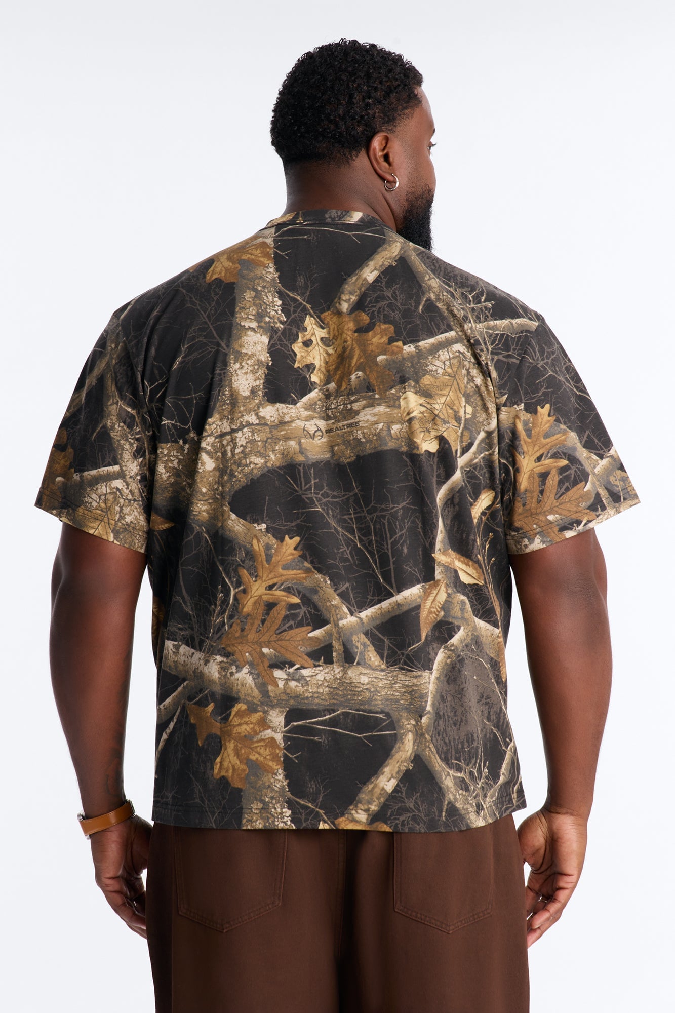 Real Tree Shadow Everything I Like Is Illegal Puff Print Short Sleeve Tee - Camouflage image 3