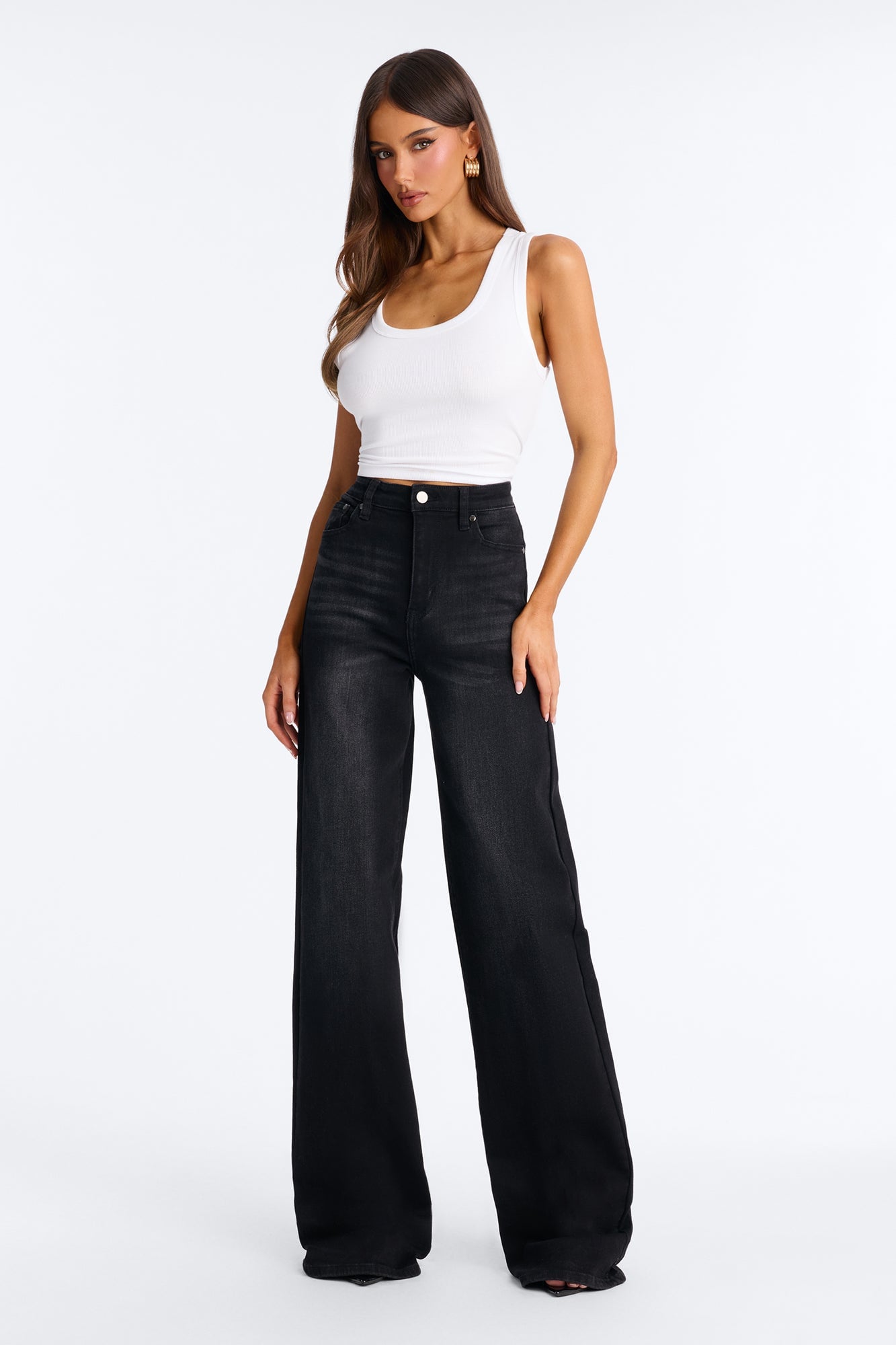 Tall Everyday Basic Straight Leg Denim Jeans - Black image 5