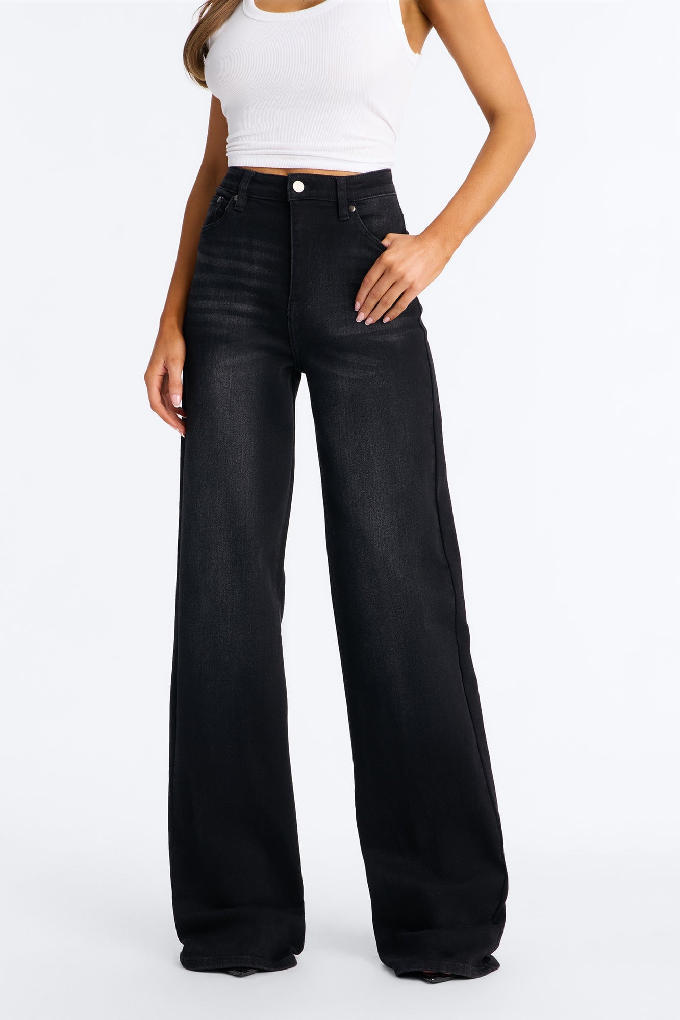 Tall Everyday Basic Straight Leg Denim Jeans - Black image 4