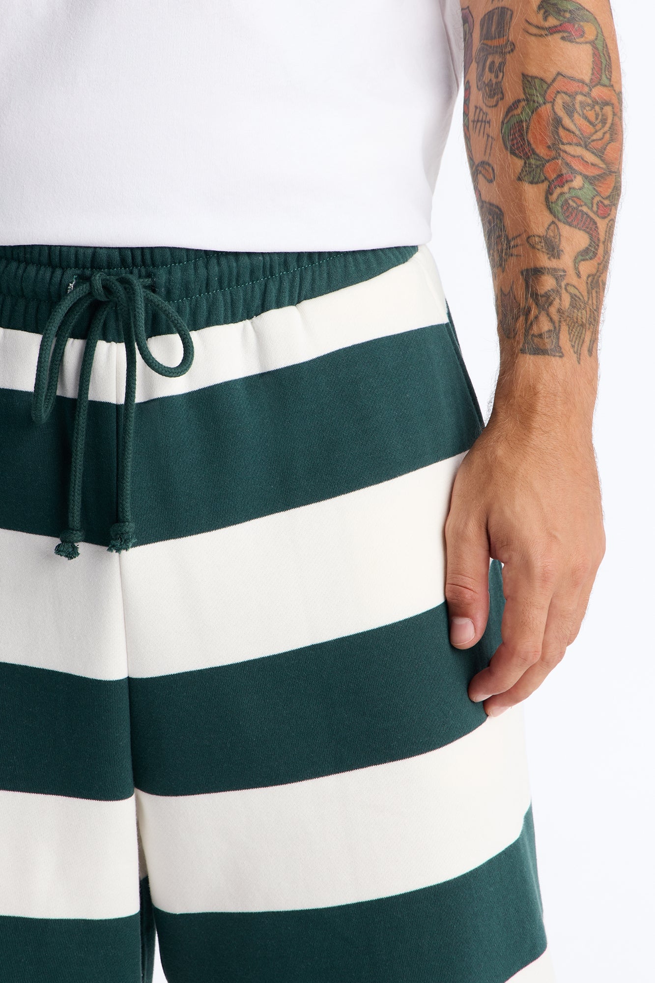 Racing Society Stripe Sweatshort - Green/combo image 8
