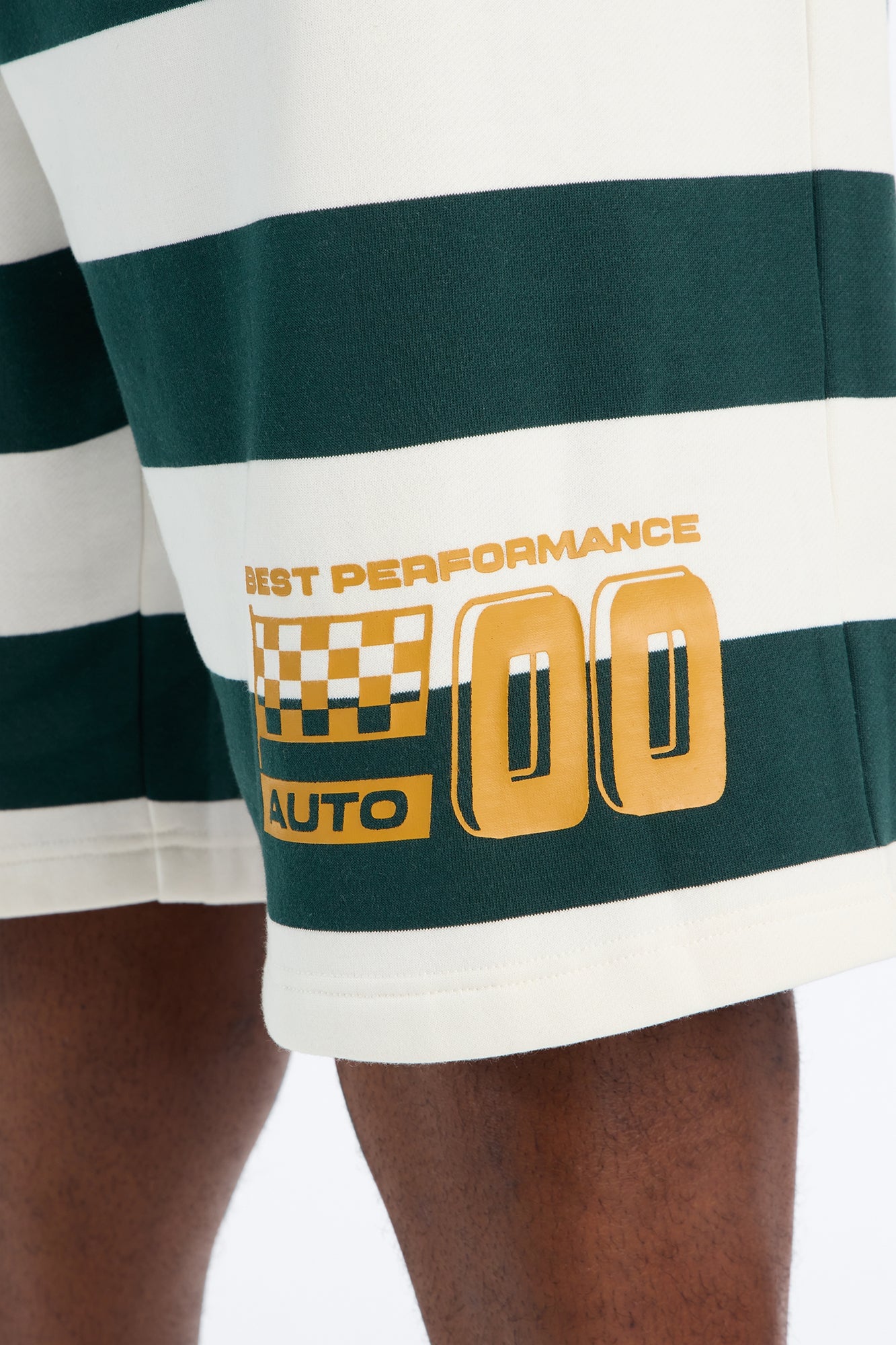 Racing Society Stripe Sweatshort - Green/combo image 4