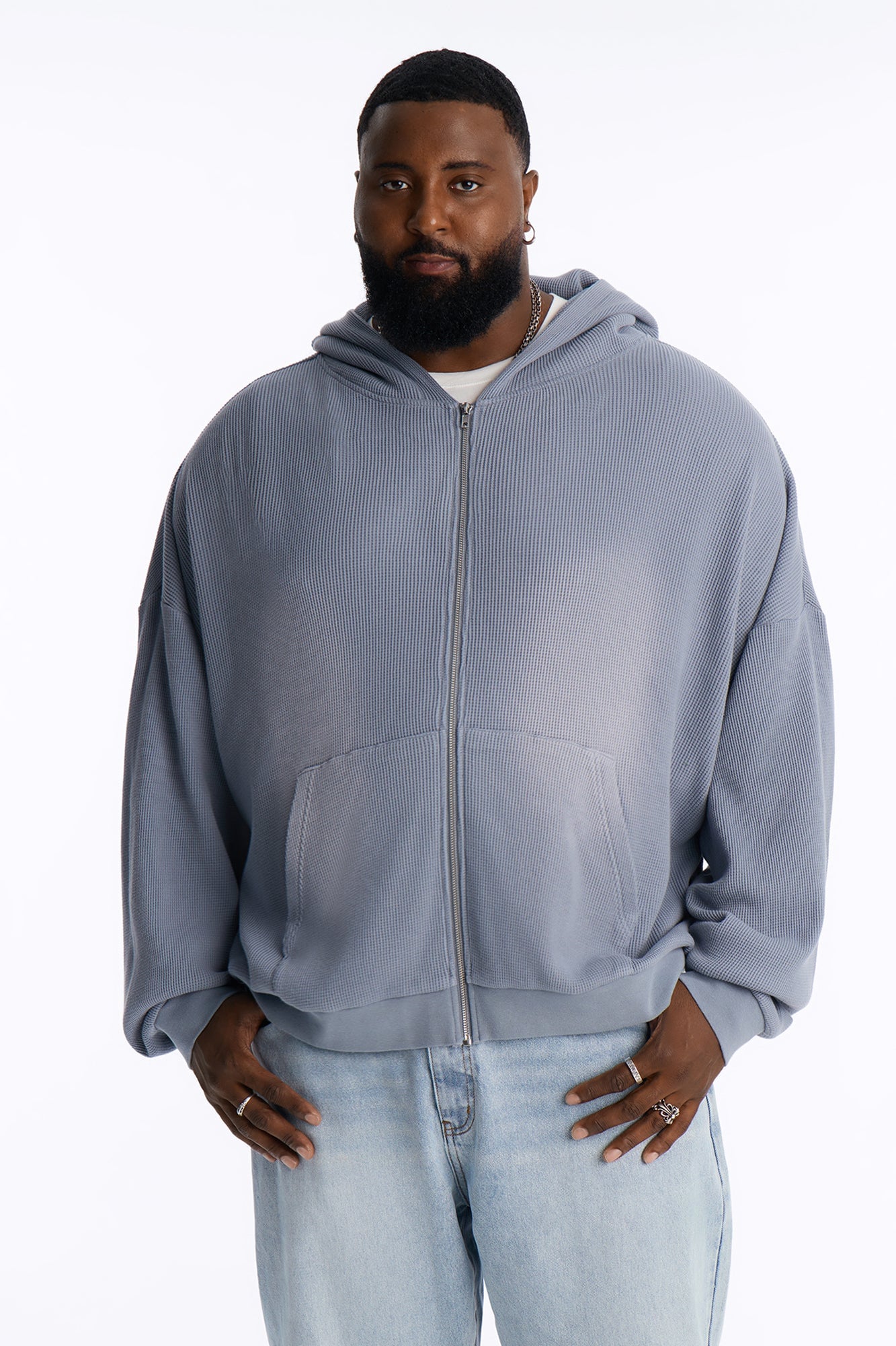 Modern Wash Zip Up Hoodie - Grey image 1