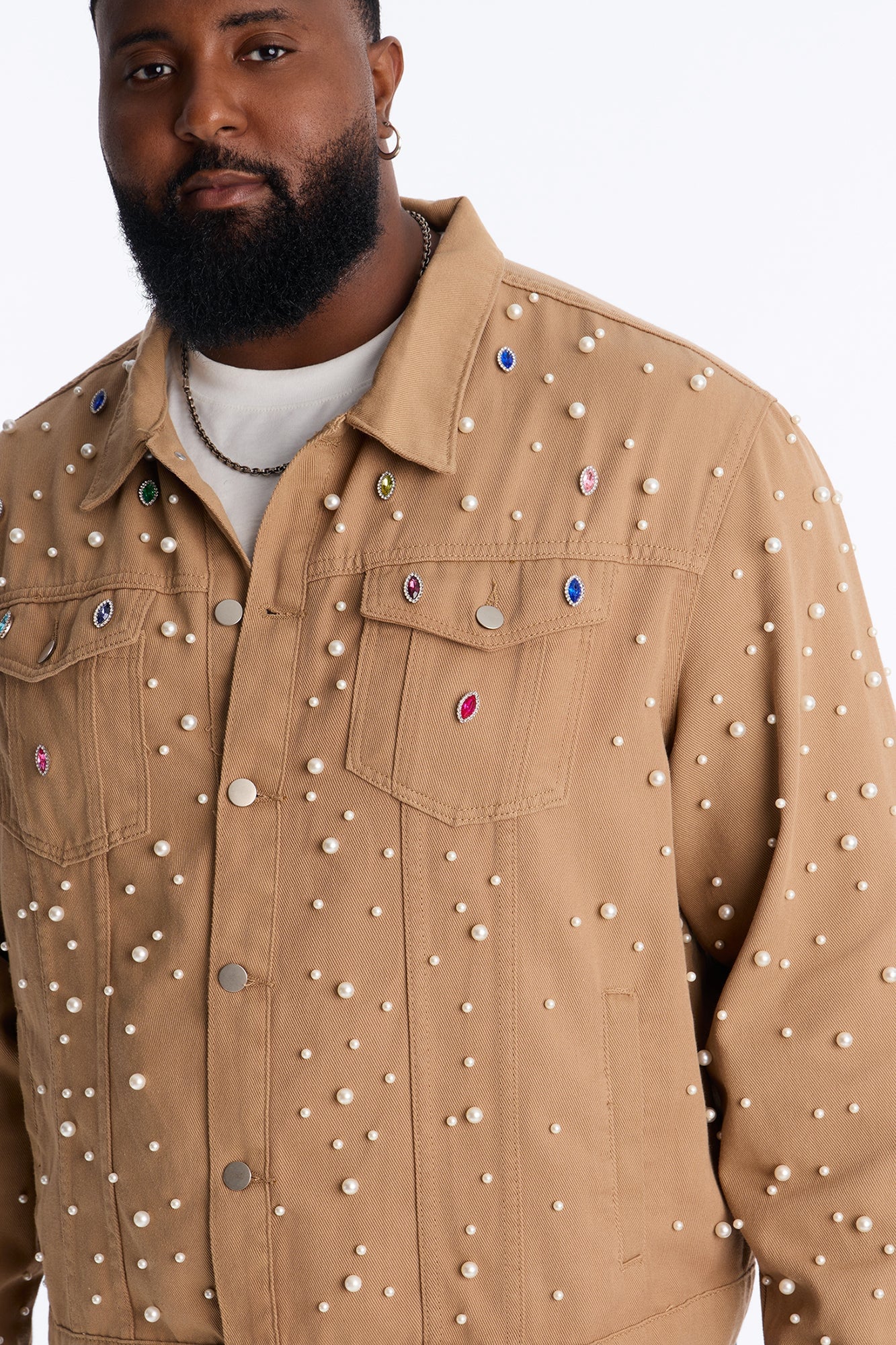 All Over Hardware Work Jacket - Khaki image 3