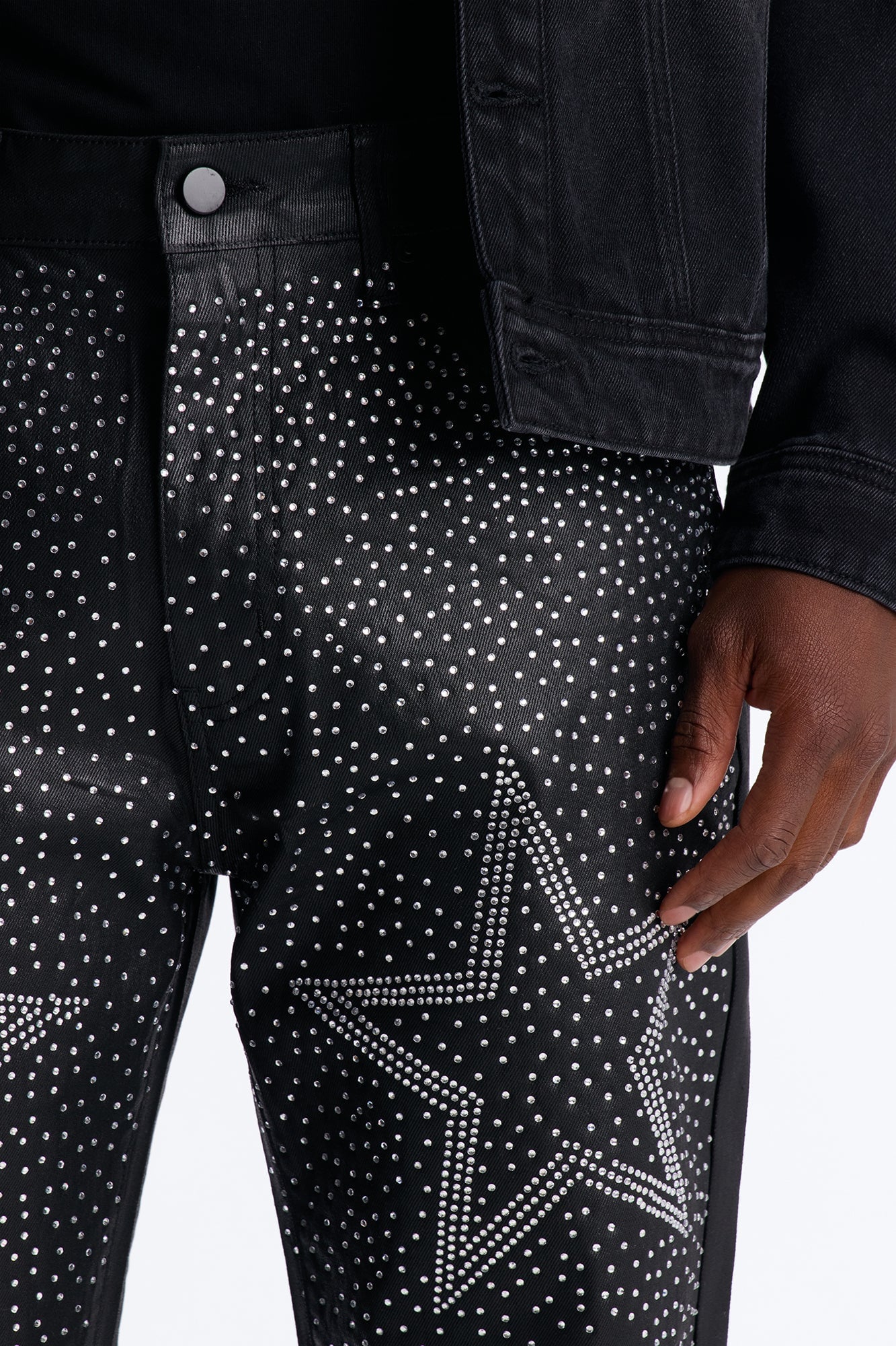 Straight Leg Astrum Faux Leather Pant - Black image 7