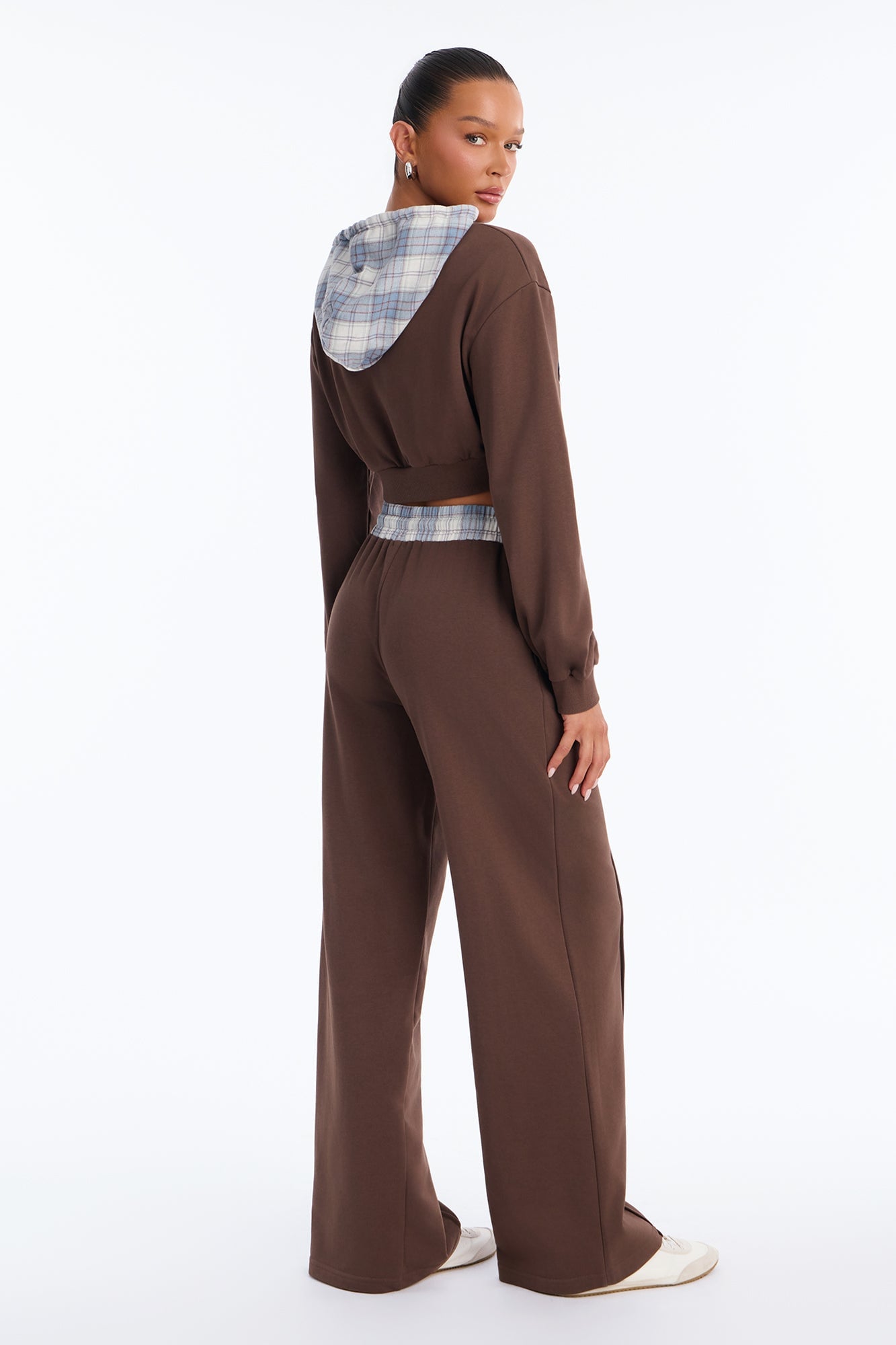 Plaid About It Pant Set - Chocolate image 4