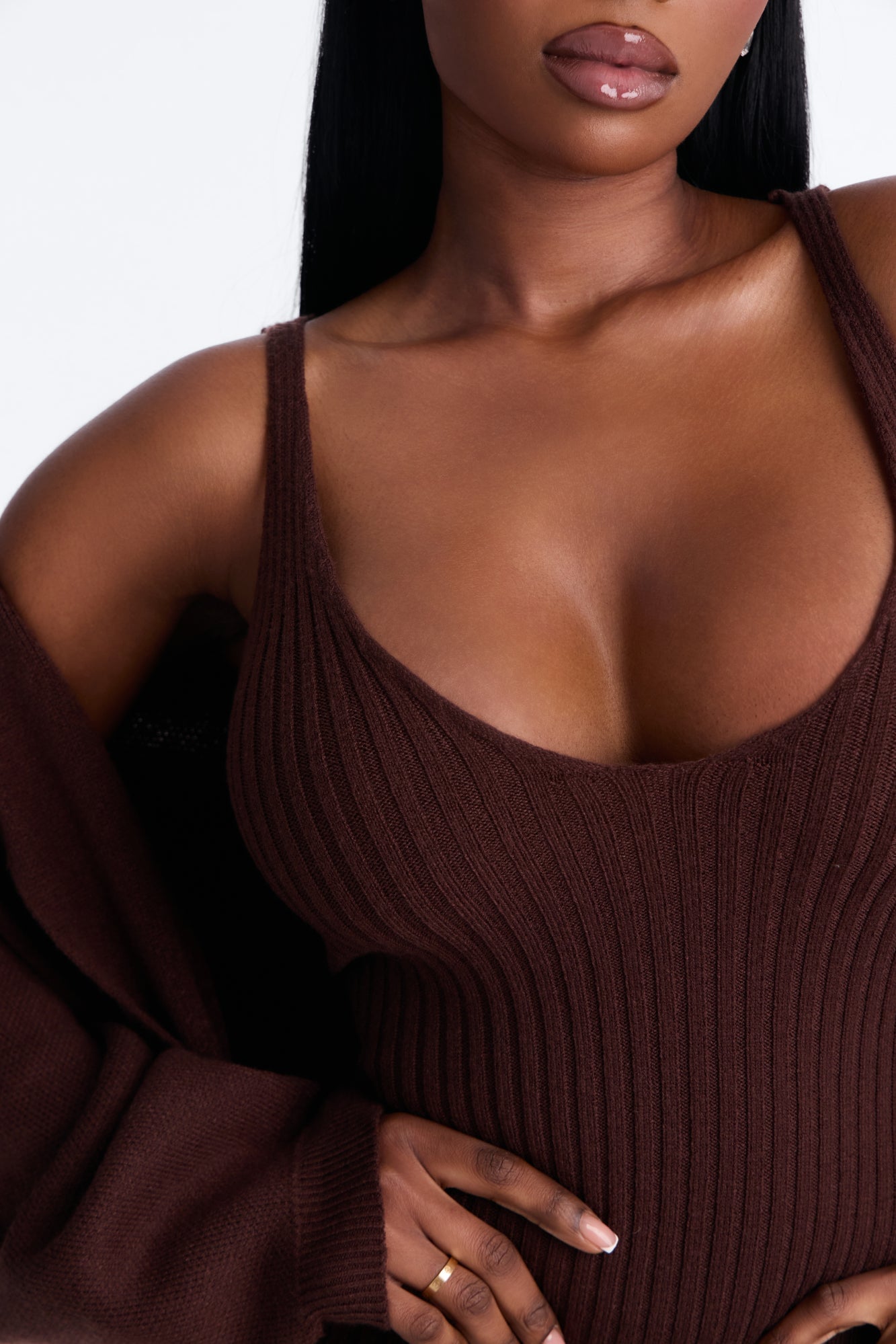 Local Love Sweater Maxi Dress Set - Chocolate image 3