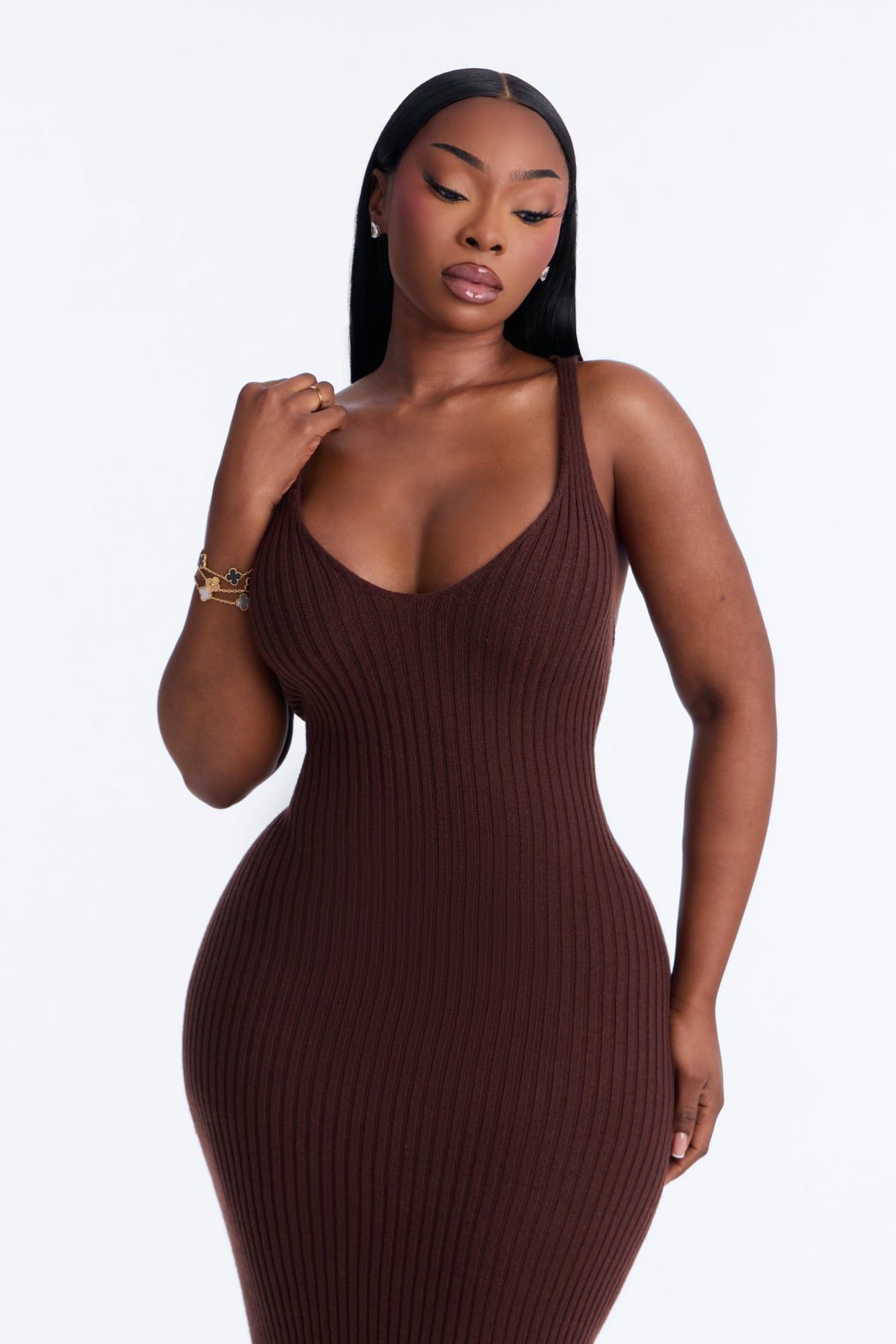 Local Love Sweater Maxi Dress Set - Chocolate image 5