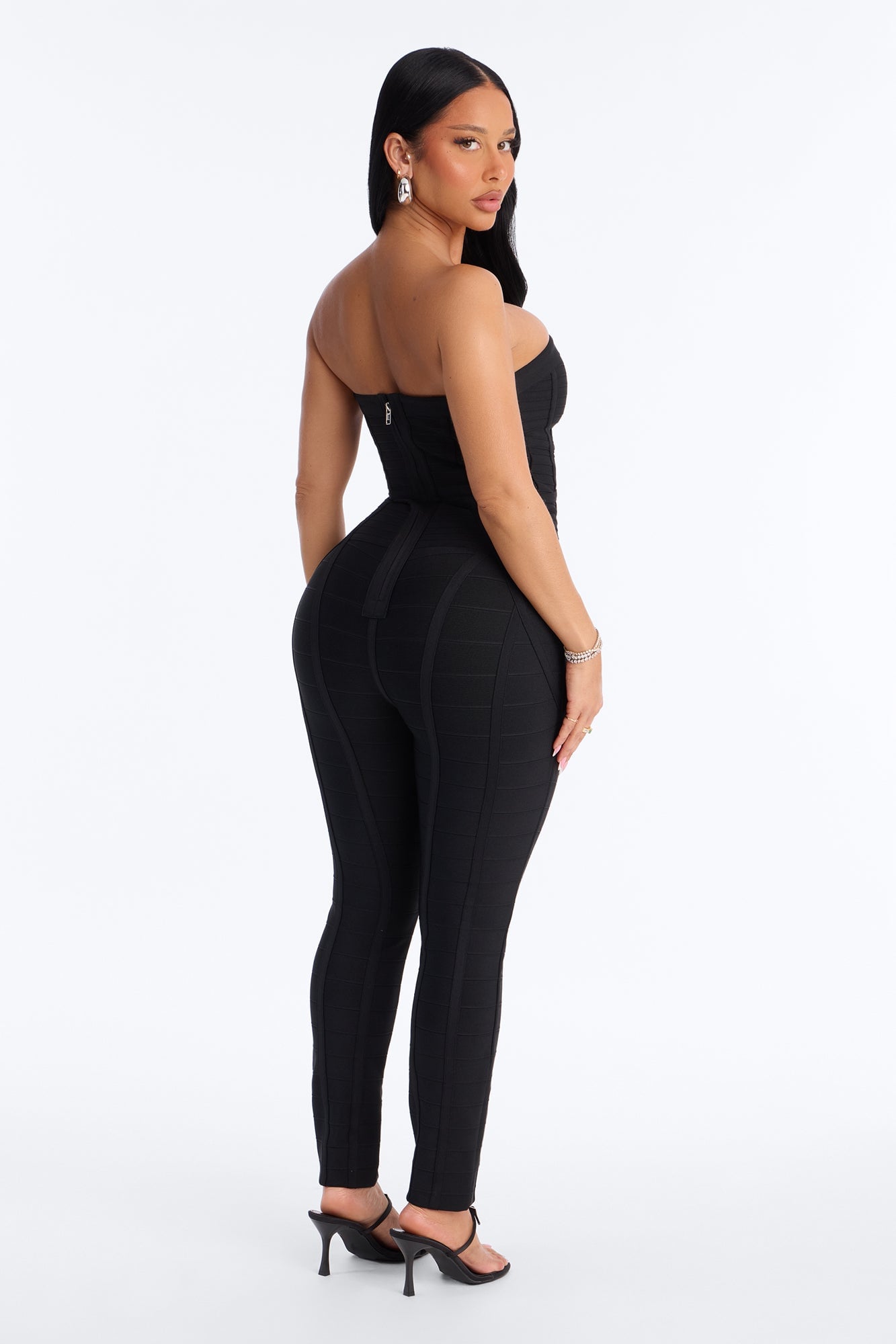 Amaya Bandage Skinny Leg Jumpsuit - Black image 4