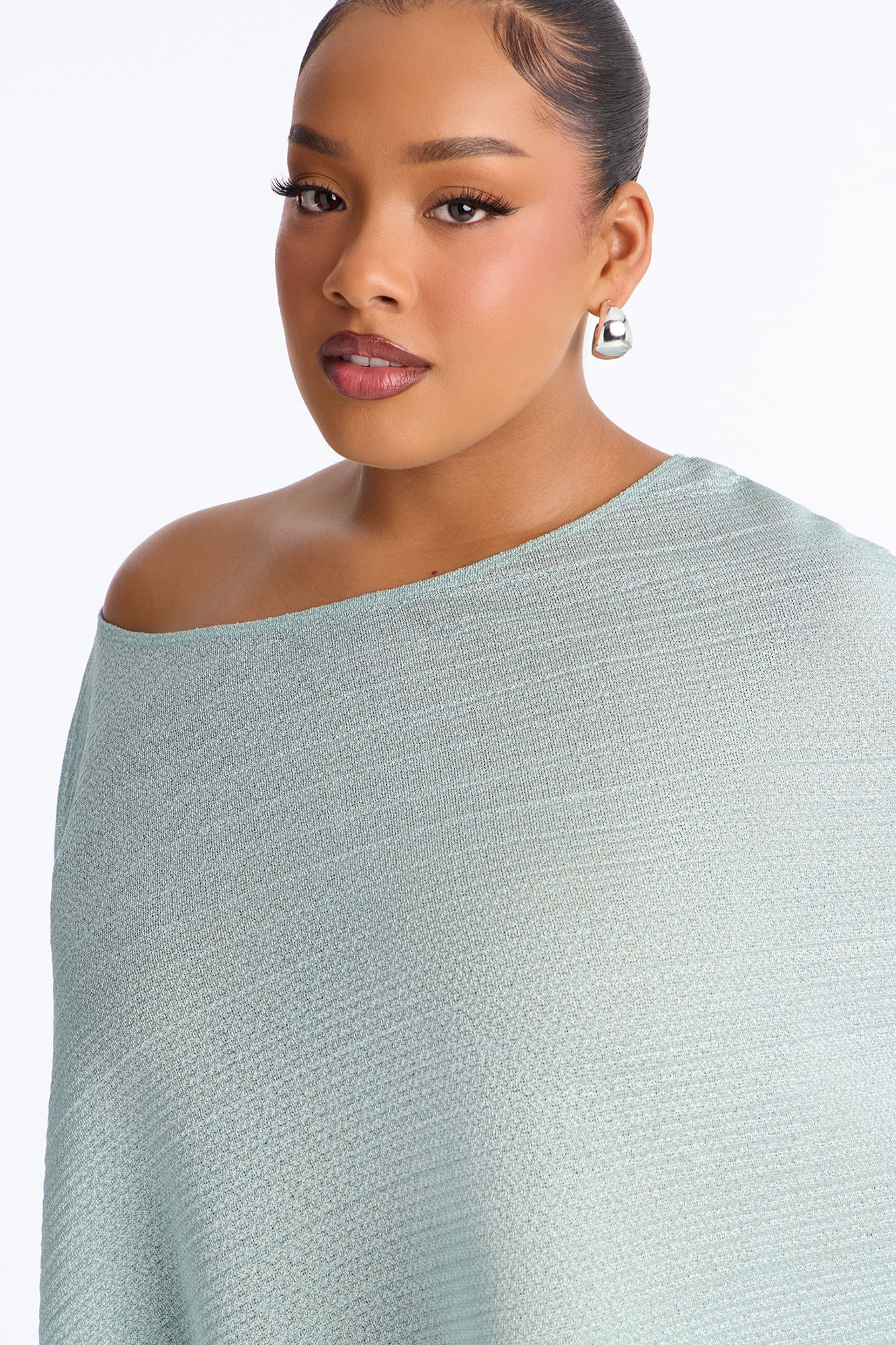 Ella Textured Shimmer Short Set - Aqua image 3