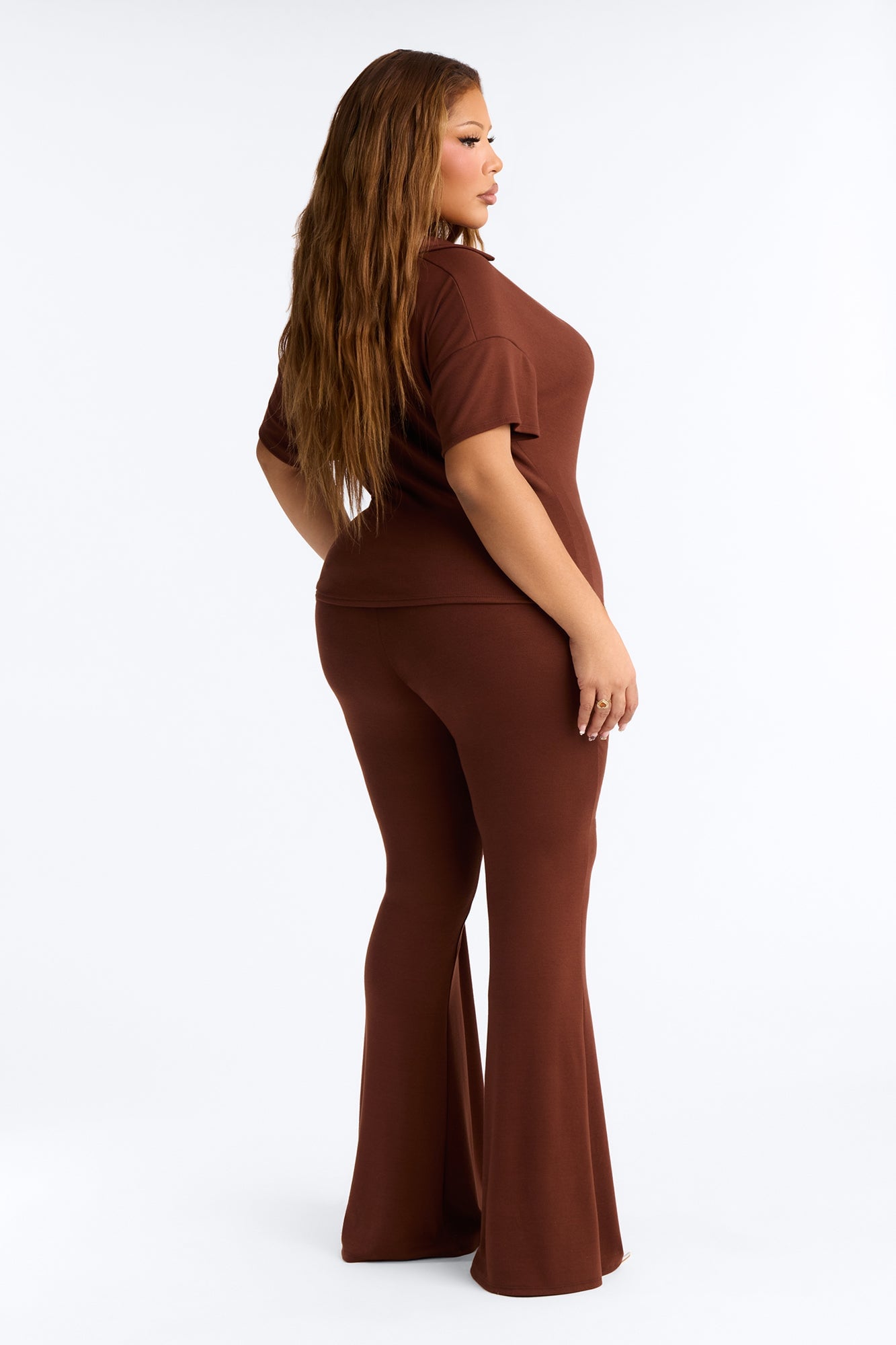 Ariella Cowl Neck Pant Set - Brown image 3