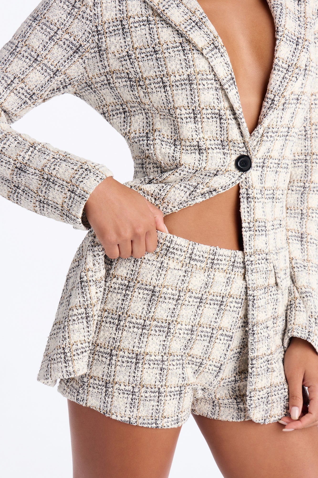 Bianca Knit Tweed Short Set - Cream/combo image 7