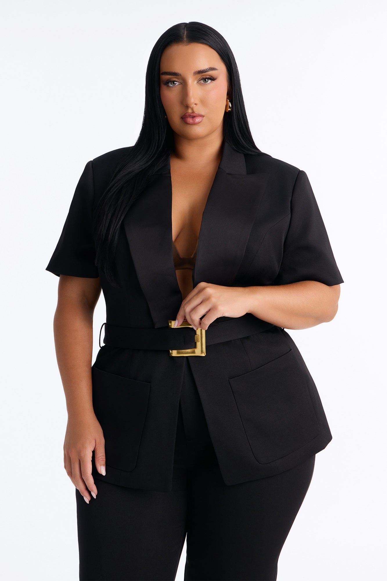 Serving Business Belted Pant Set - Black image 2
