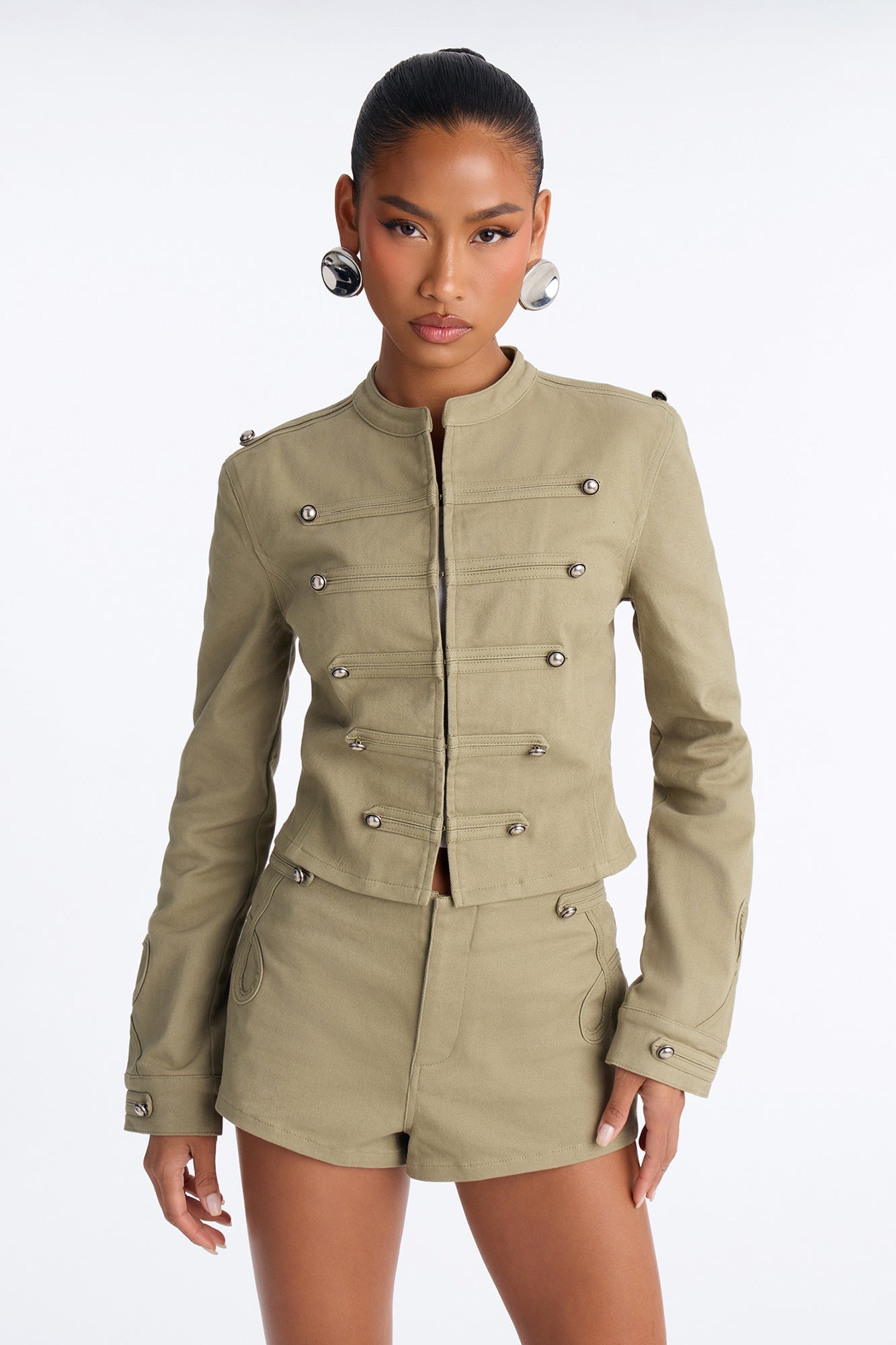 Freya Utility Jacket And Short Set - Green image 7