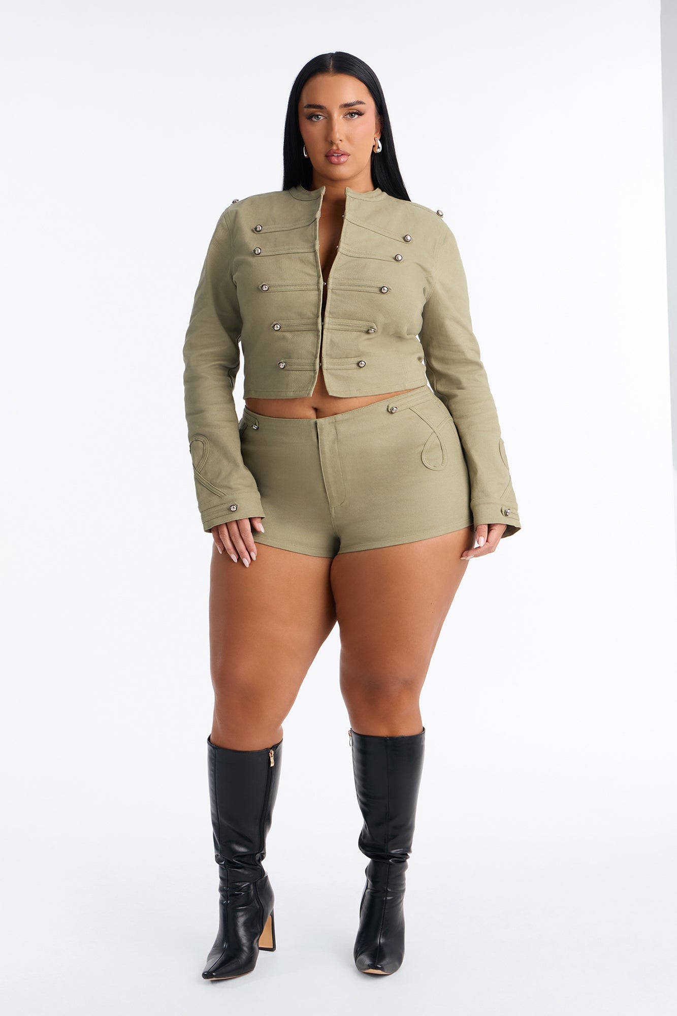 Freya Utility Jacket And Short Set - Green image 1