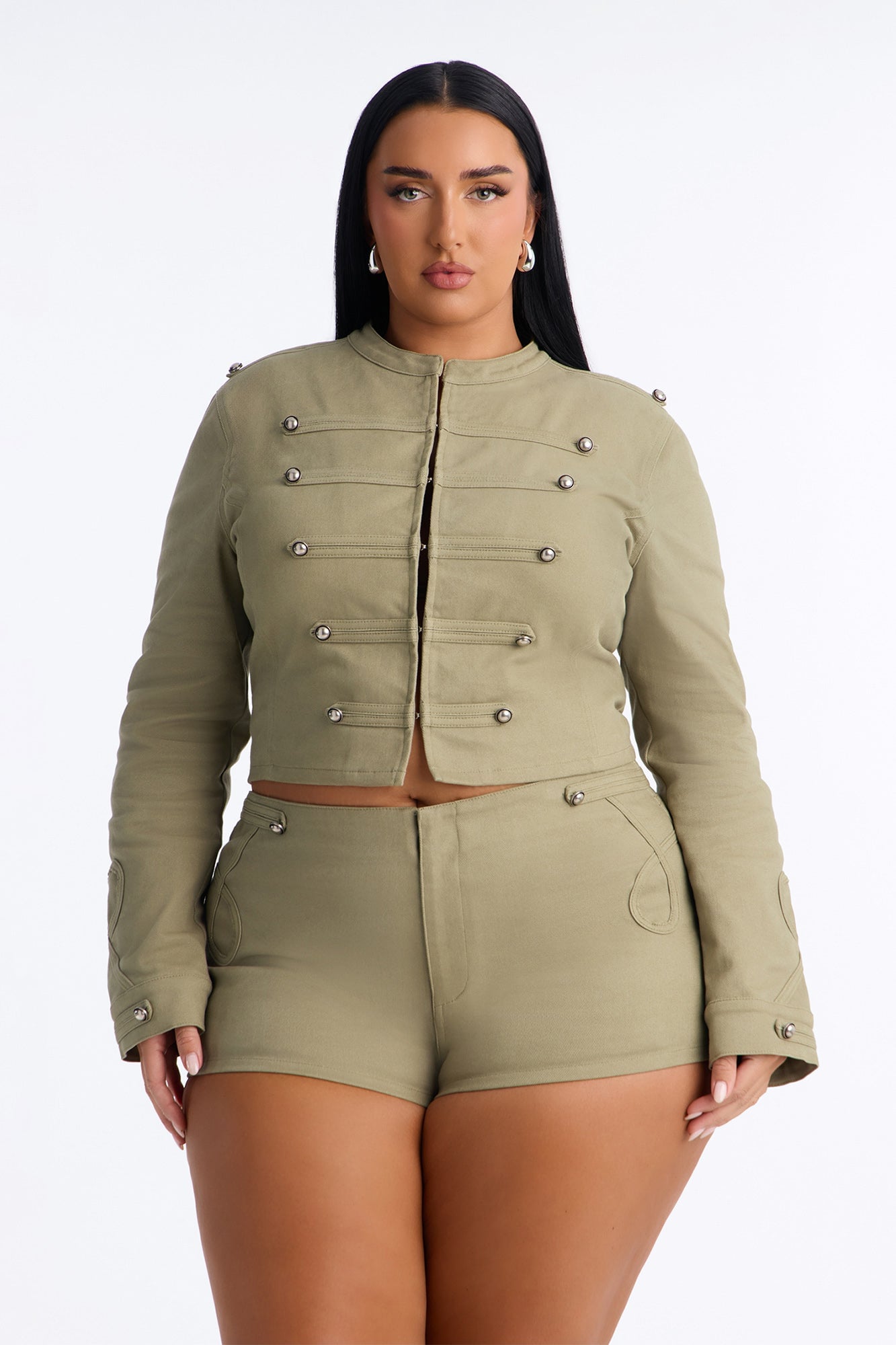 Freya Utility Jacket And Short Set - Green image 2