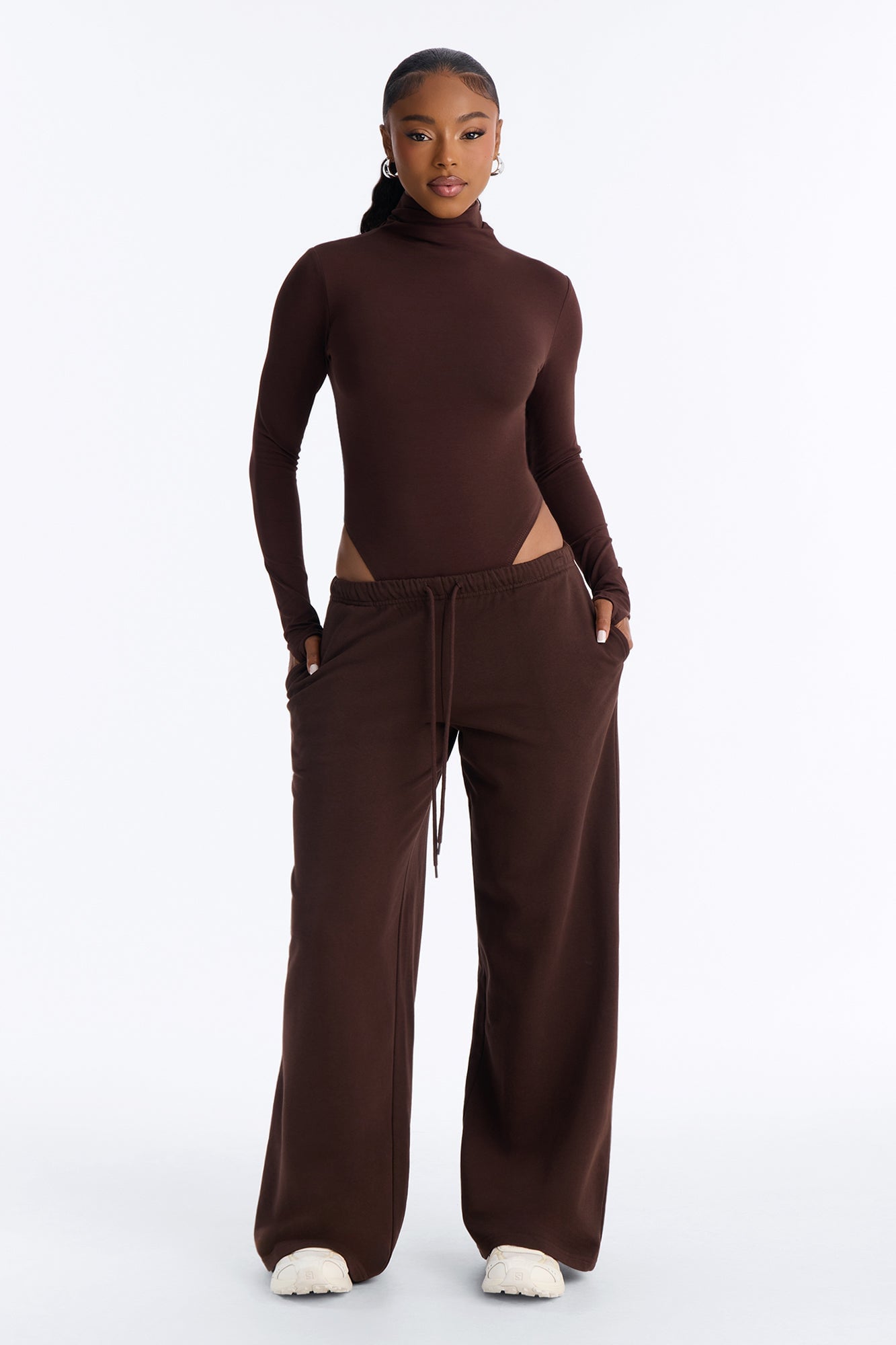 Natalie French Terry Pant Set - Chocolate image 1