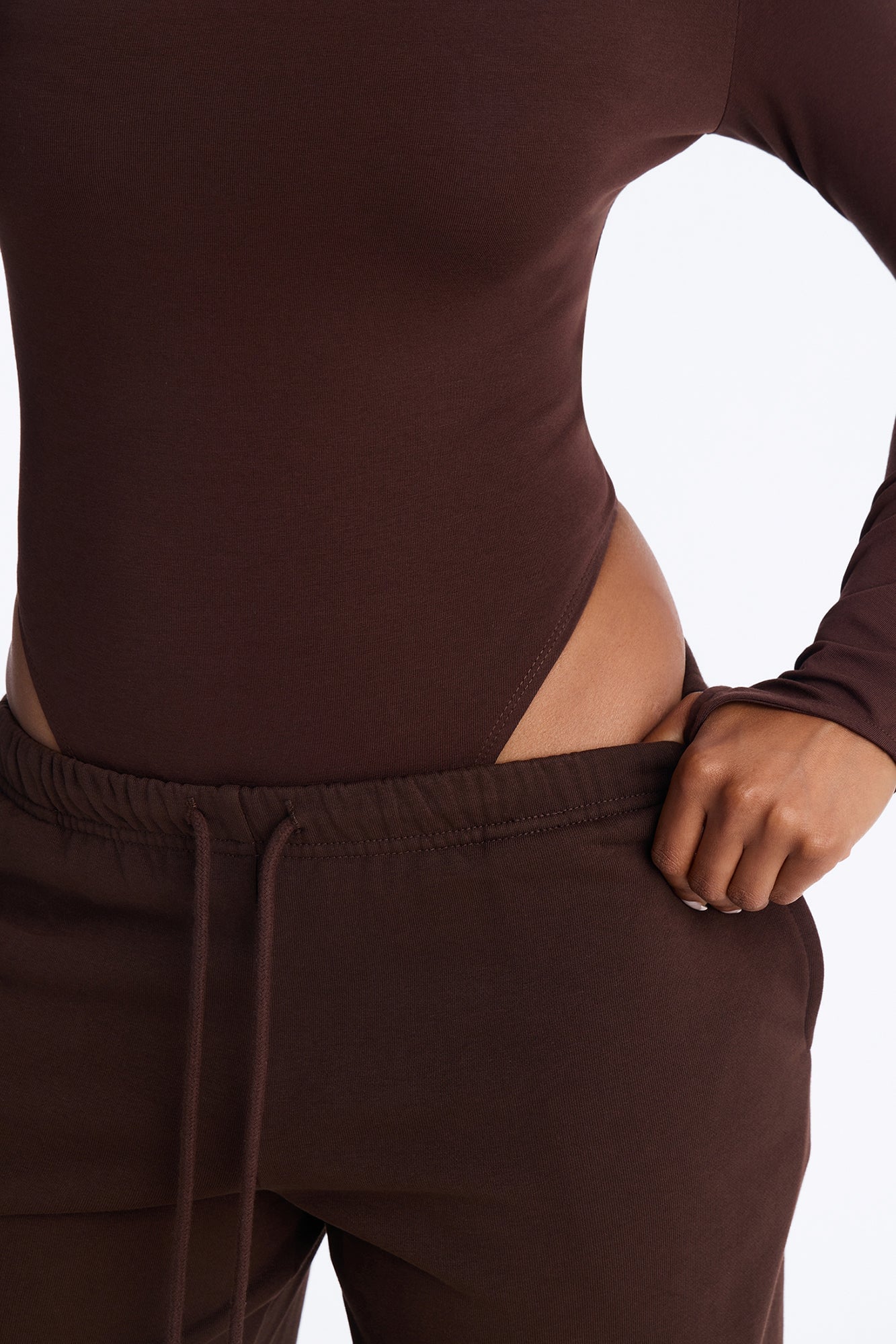 Natalie French Terry Pant Set - Chocolate image 3