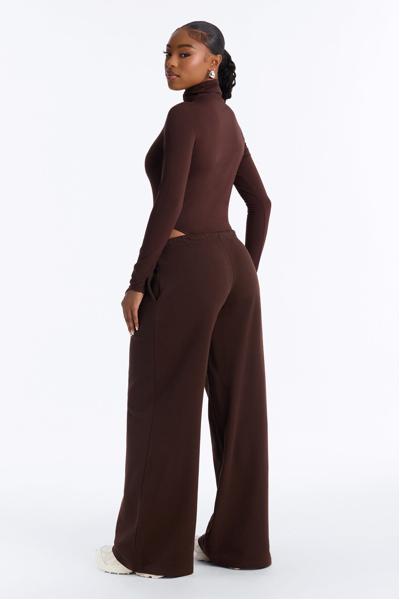 Natalie French Terry Pant Set - Chocolate image 4