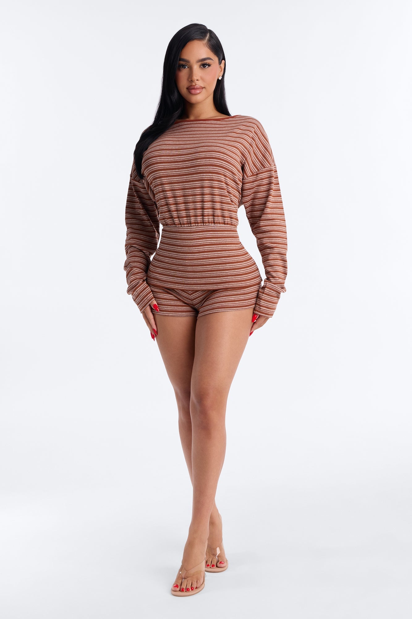 Hailey Cinched Waist Short Set - Rust image 5