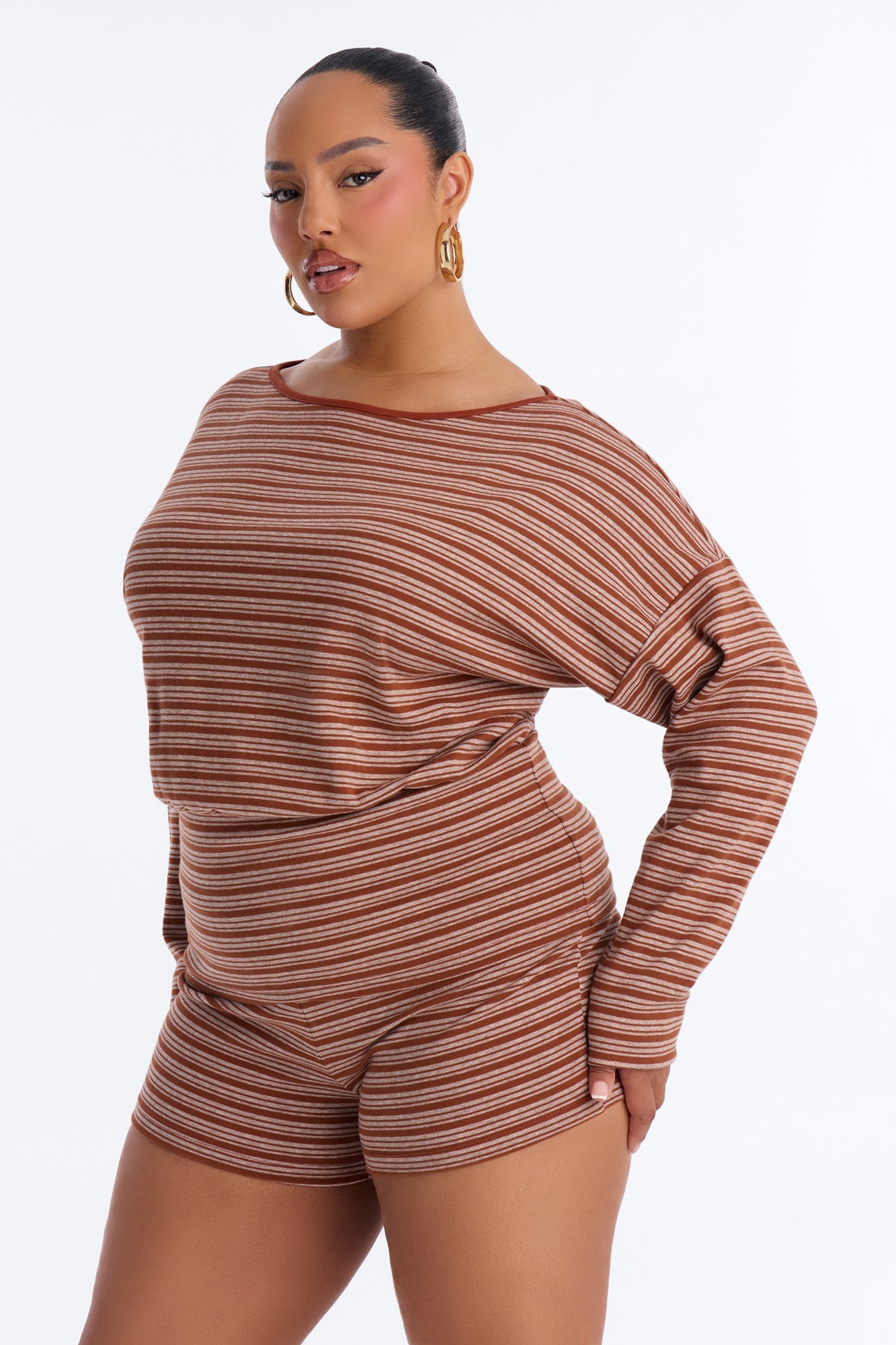 Hailey Cinched Waist Short Set - Rust image 2
