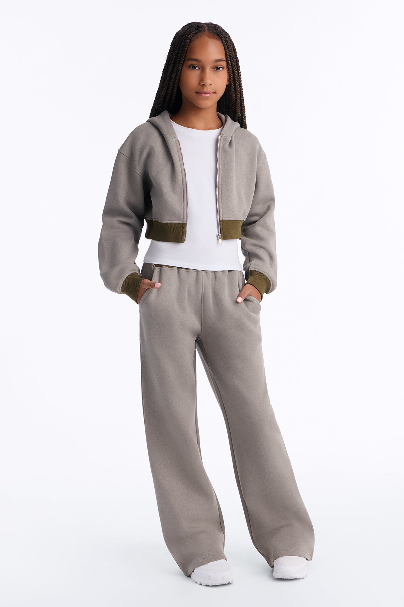 Mini Sunday Reset Fleece Pant Set - Grey image 1