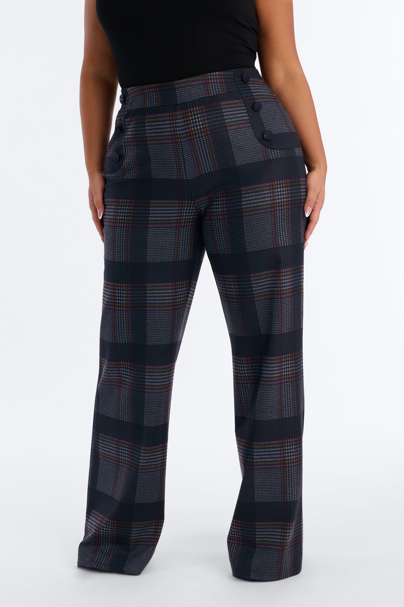 Tall Feeling Preppy Wide Leg Pant - Navy/combo image 2
