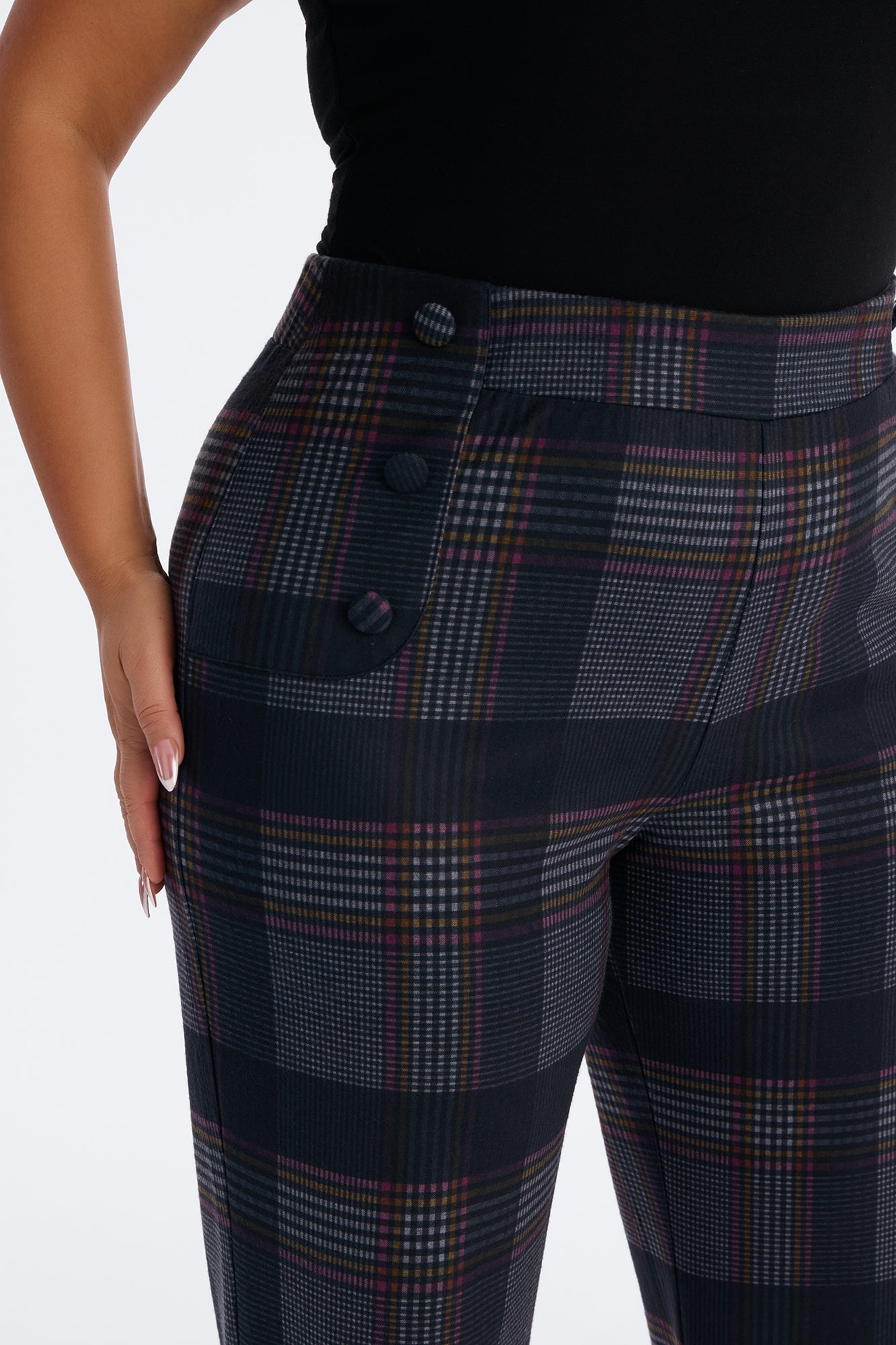 Tall Feeling Preppy Wide Leg Pant - Navy/combo image 3