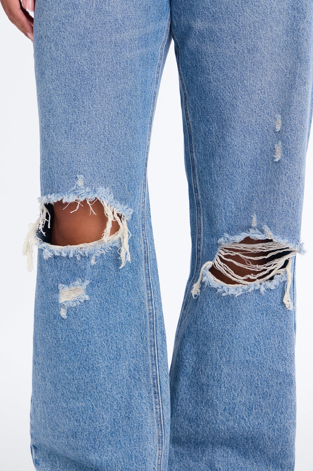 Malibu High Rise Ripped Straight Leg Jeans - Medium Wash image 3