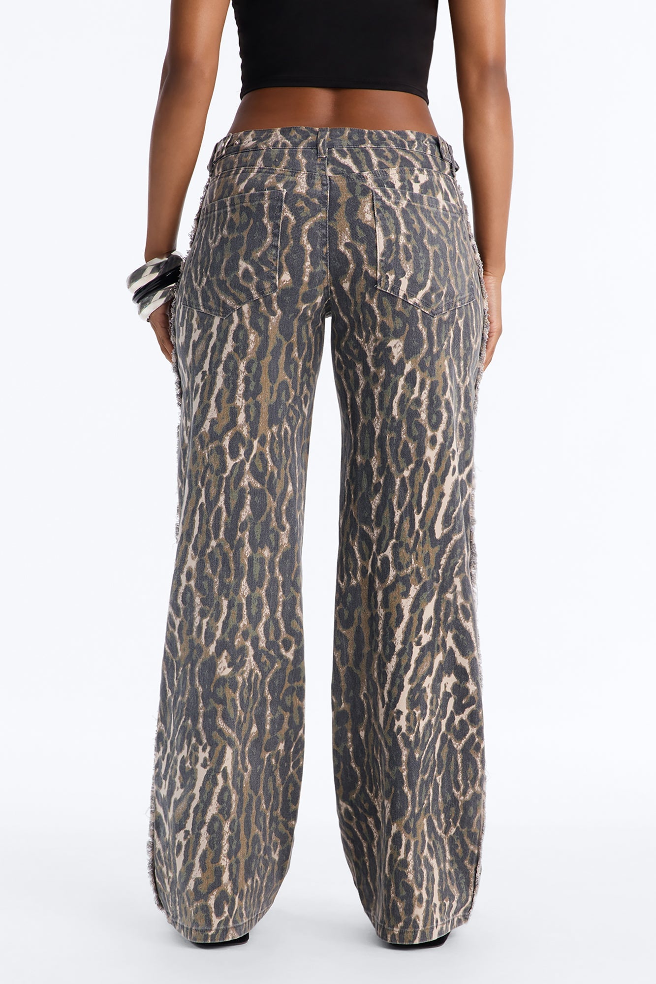 Stay Fierce Low Rise Grommet Trim Pant - Leopard image 9