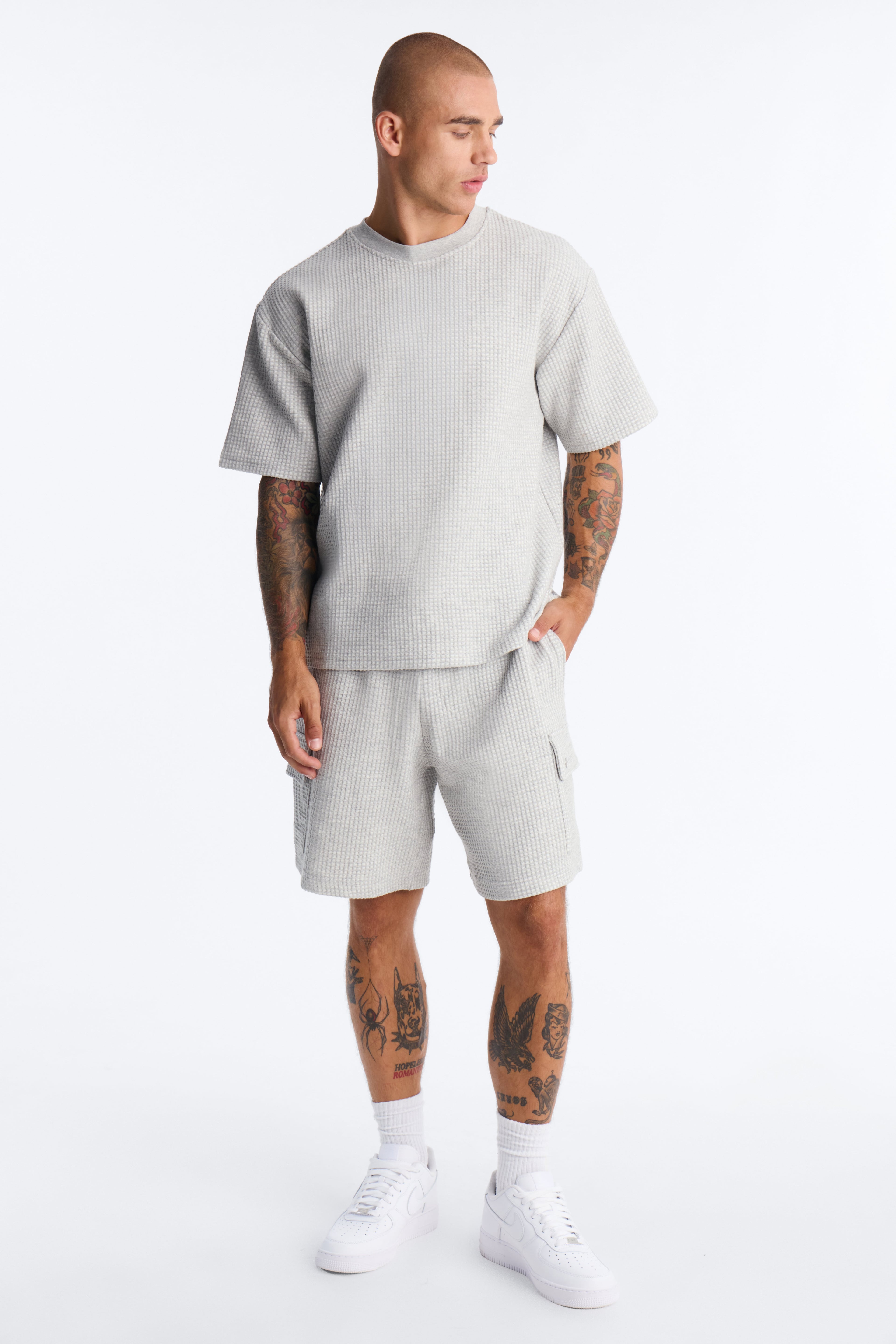 Relaxed Waffle Short Sleeve Tee - Grey image 6