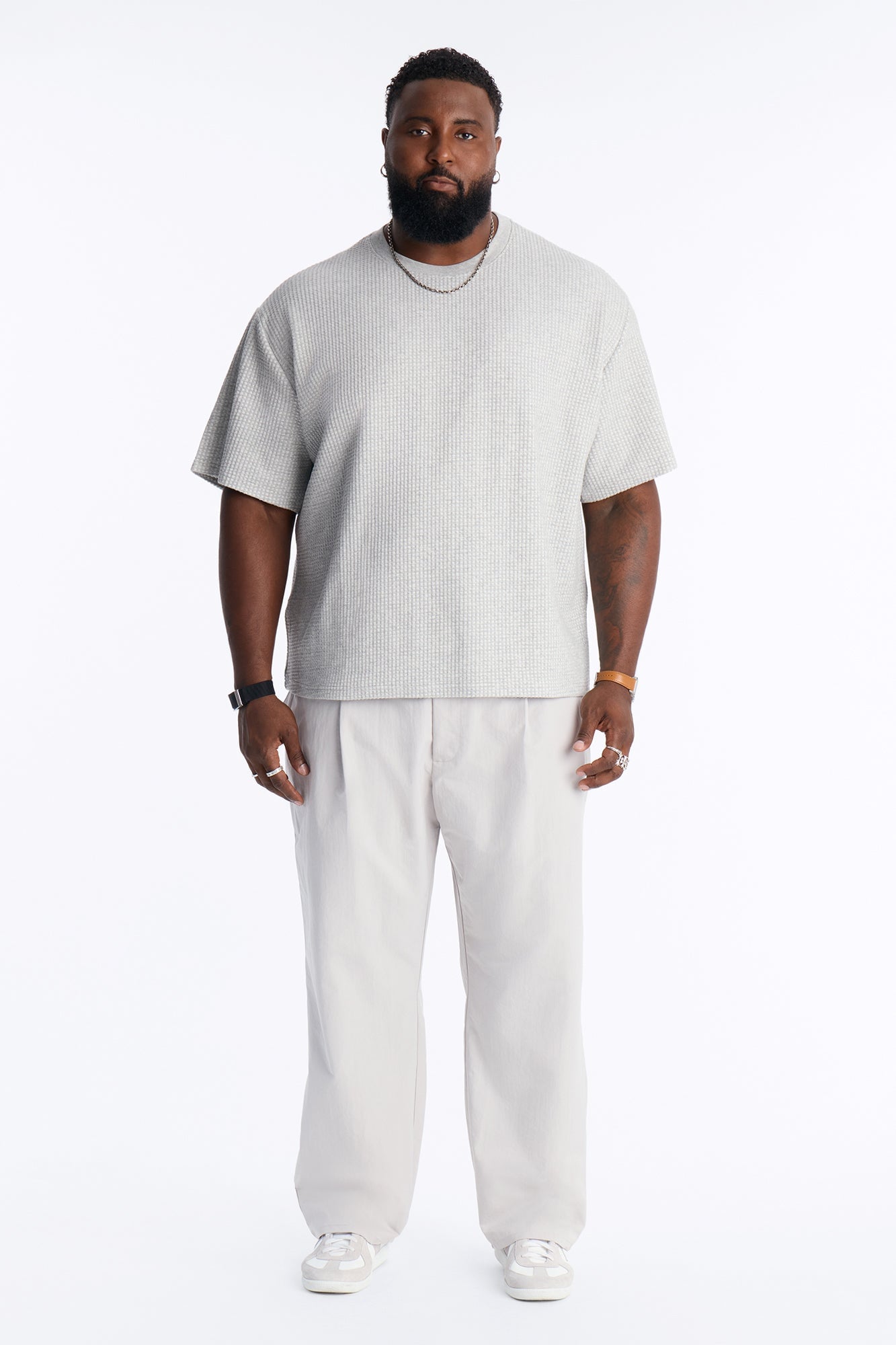 Relaxed Waffle Short Sleeve Tee - Grey image 2
