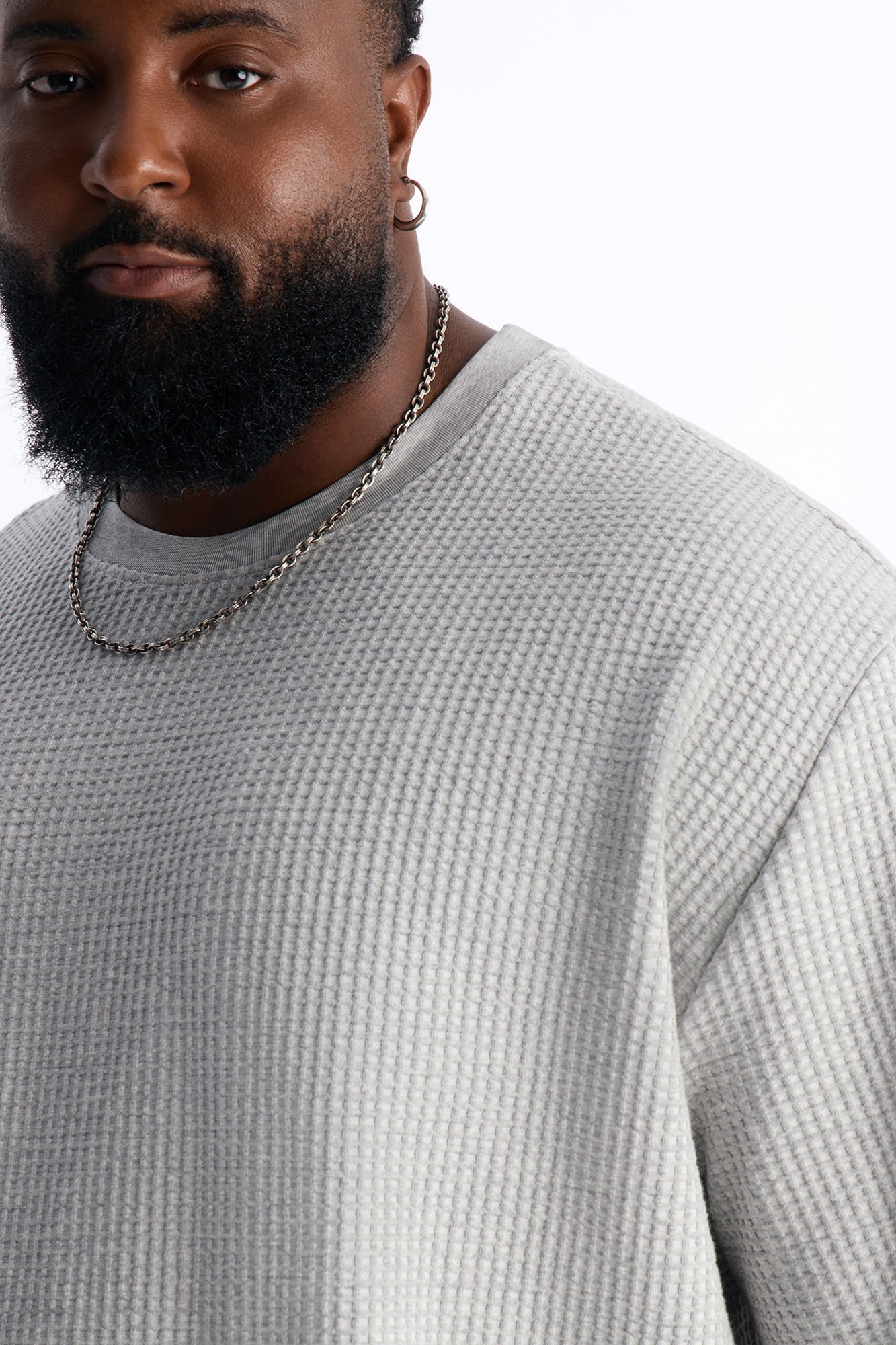 Relaxed Waffle Short Sleeve Tee - Grey image 3