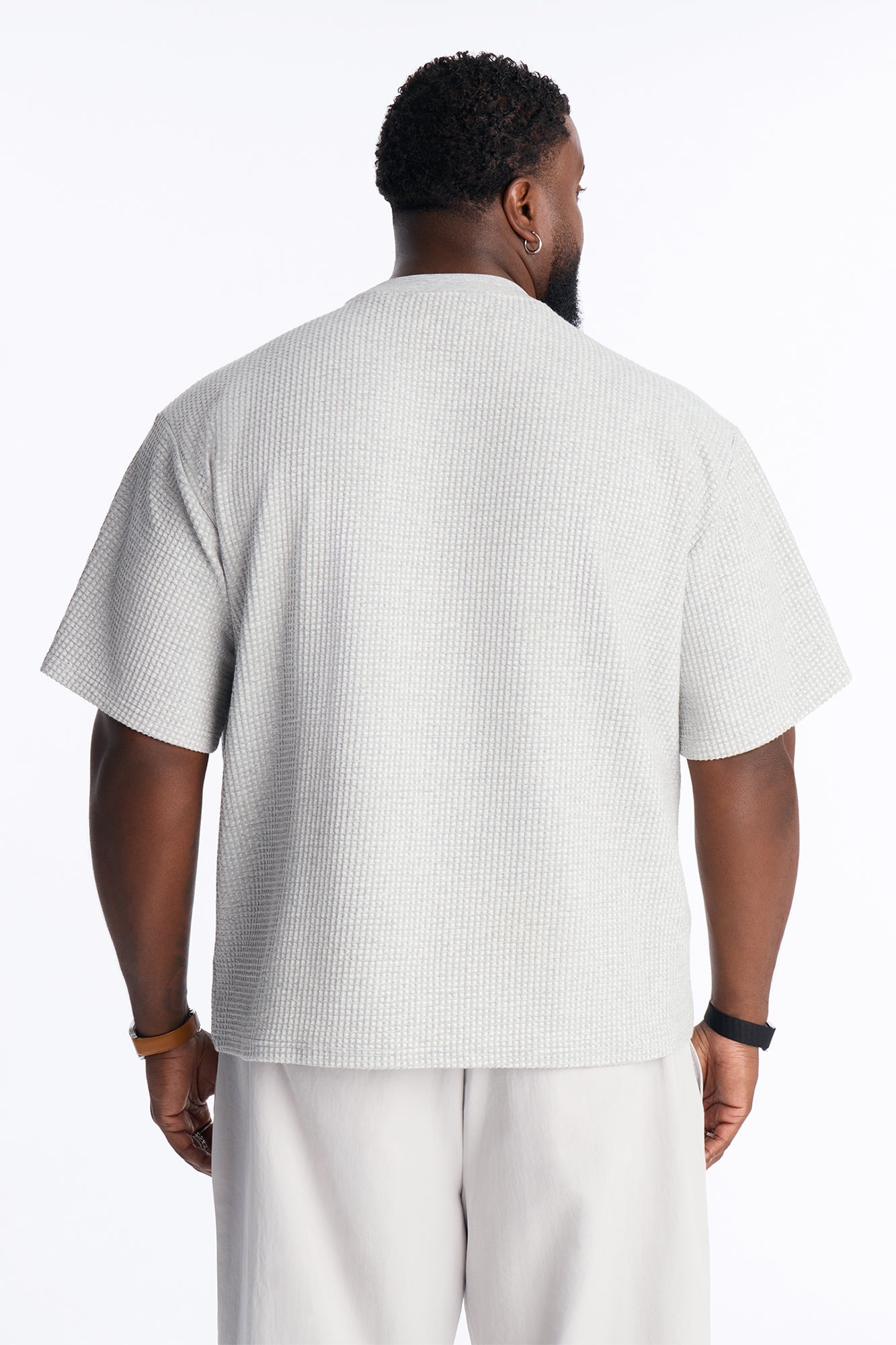 Relaxed Waffle Short Sleeve Tee - Grey image 4
