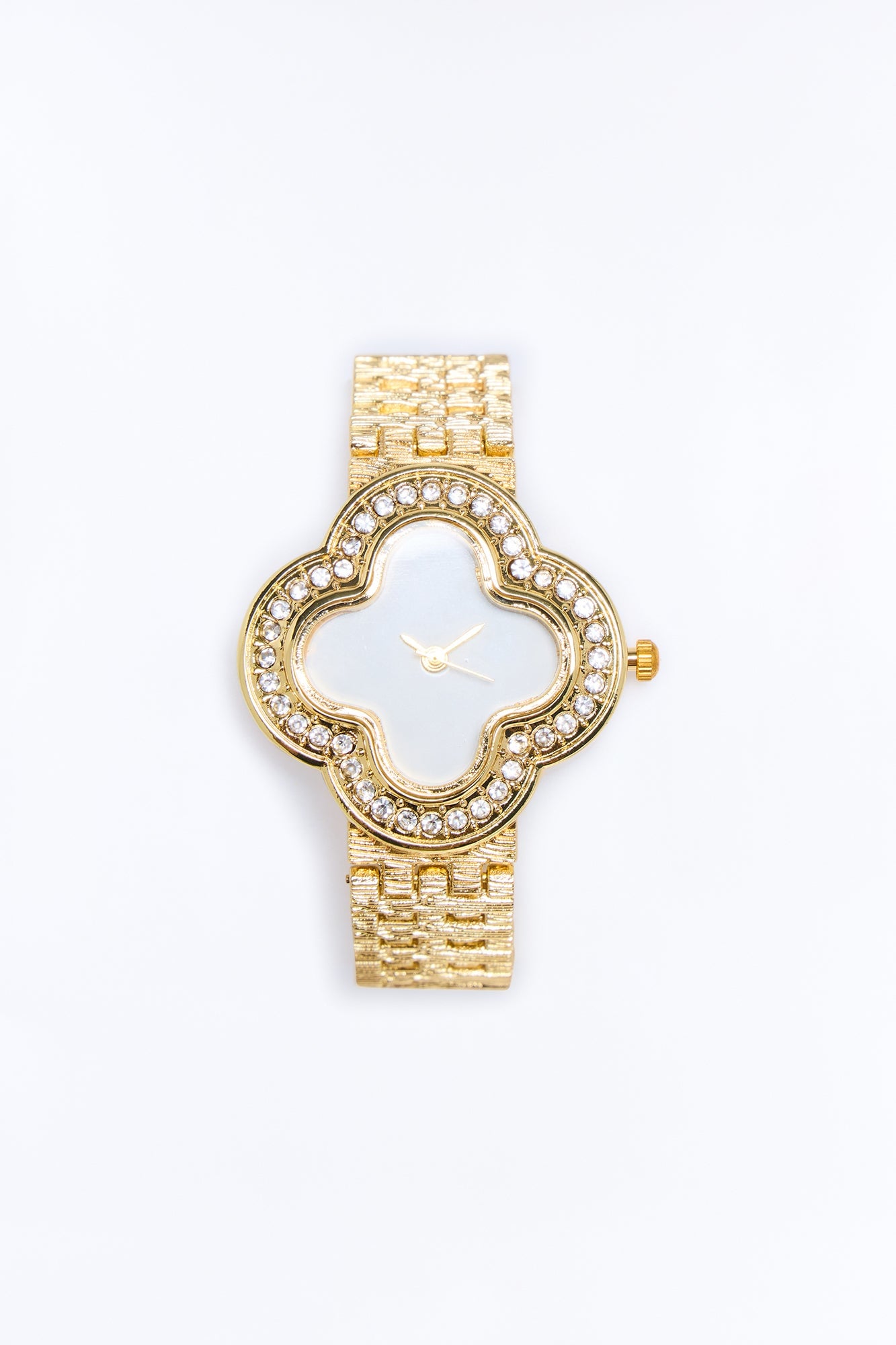 Helena Rhinestone Clover Watch - Gold image 3