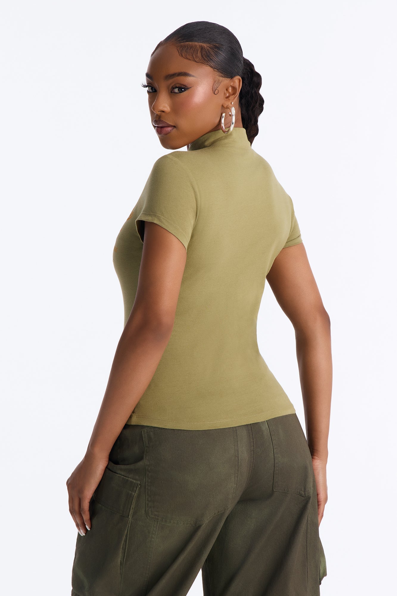 Brooklyn Fitted Hook And Eye Top - Olive image 8