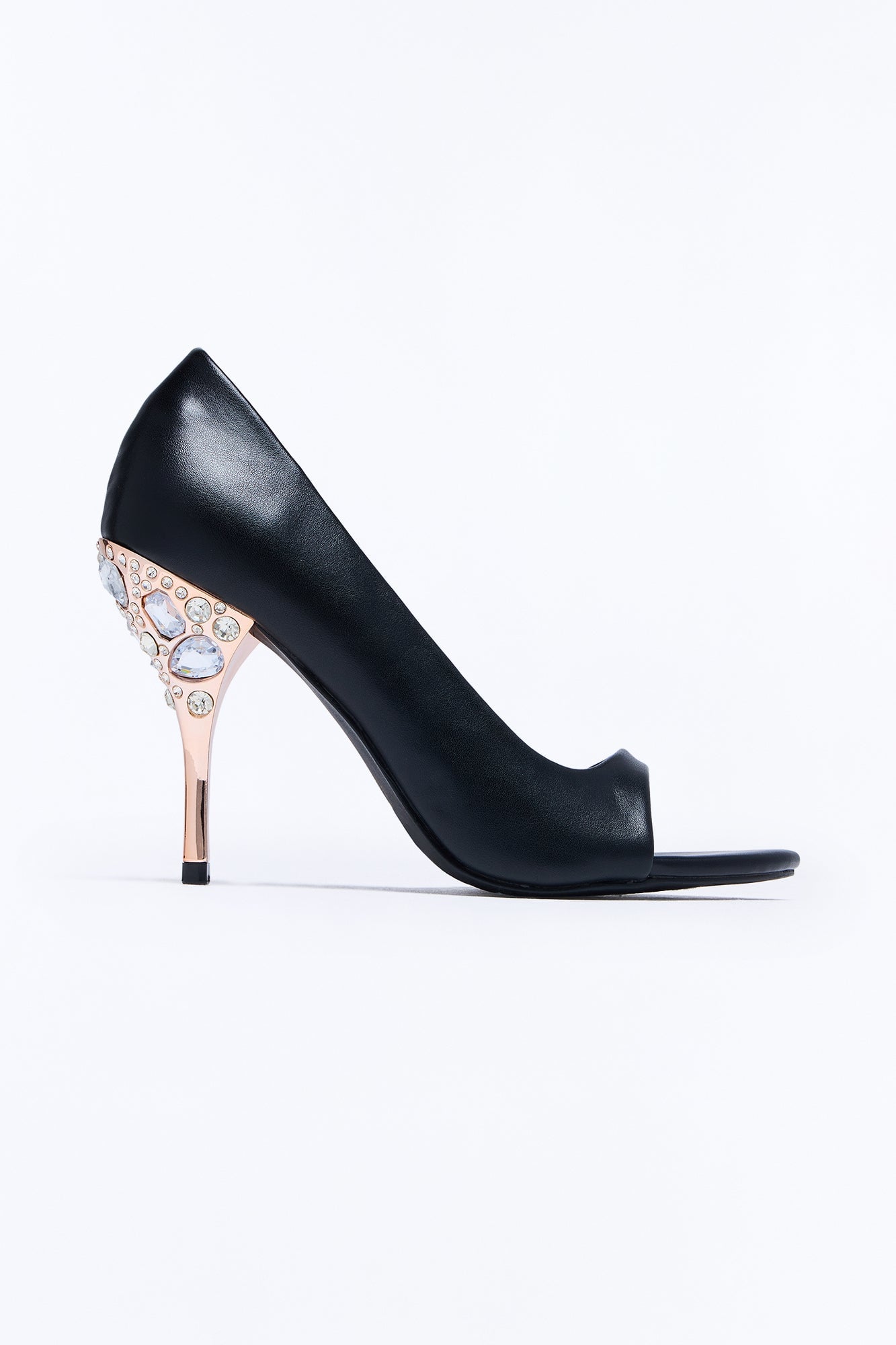 Soiree Jewel Stiletto Pumps - Black image 3