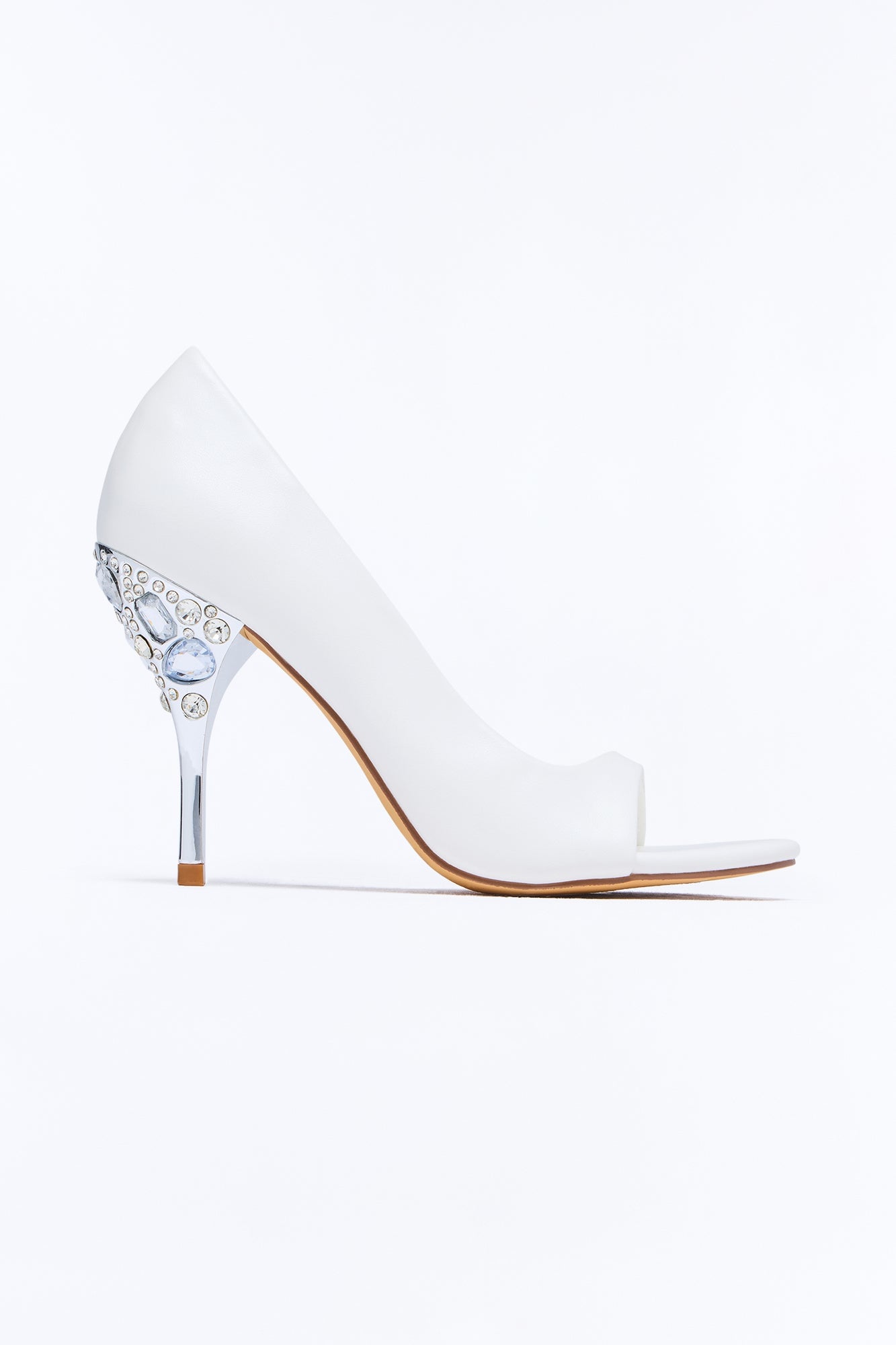 Soiree Jewel Stiletto Pumps - White image 3