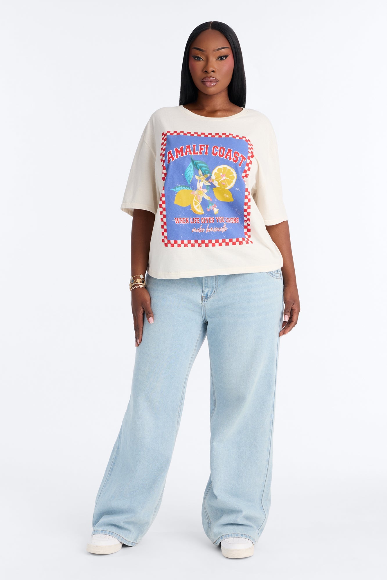 Postcard From Amalfi Washed T-Shirt - Cream image 2