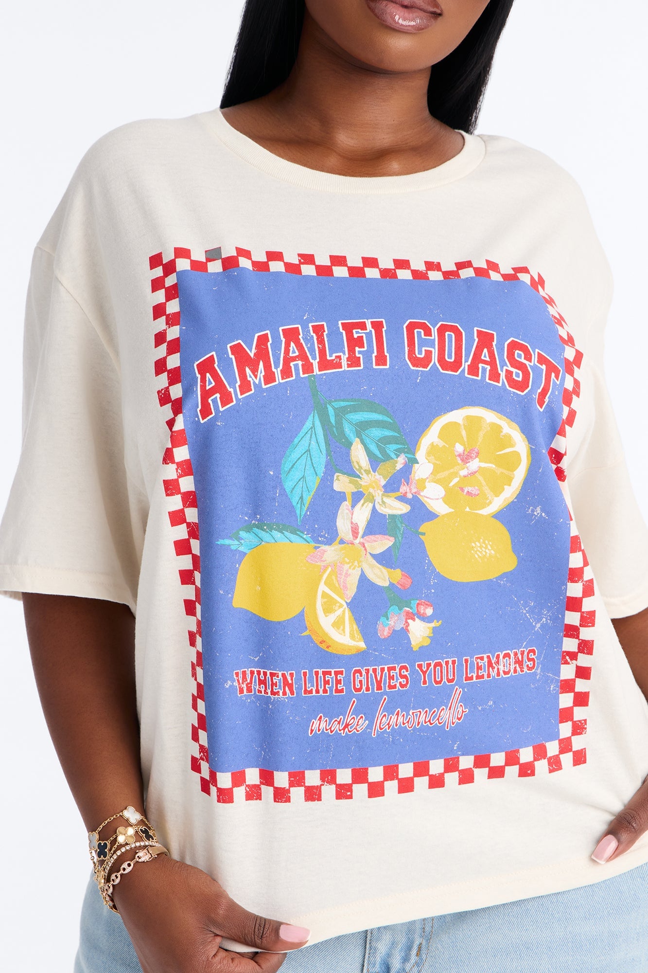 Postcard From Amalfi Washed T-Shirt - Cream image 3