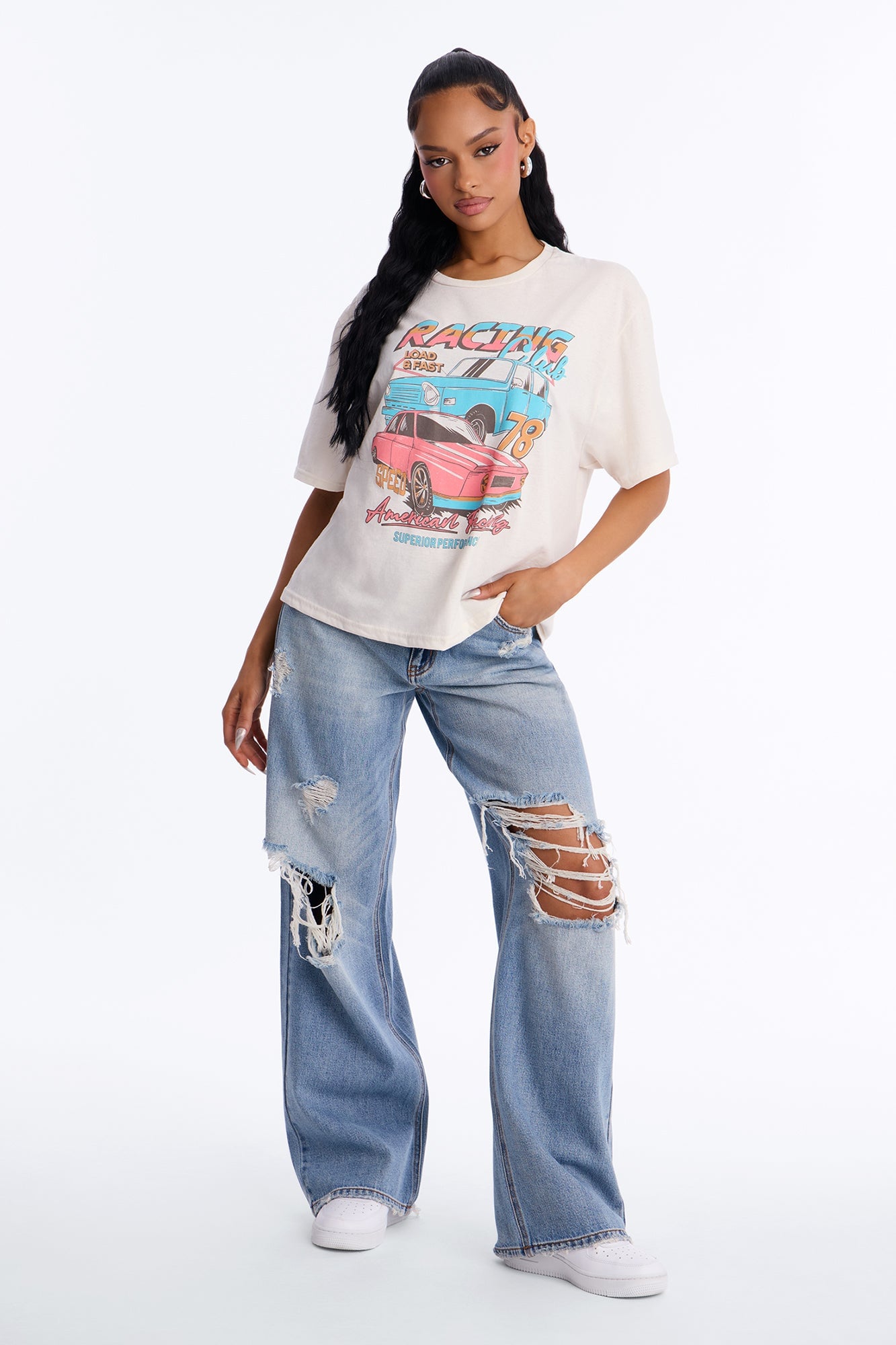 Racing Club Vintage Graphic Tee - Stone image 5