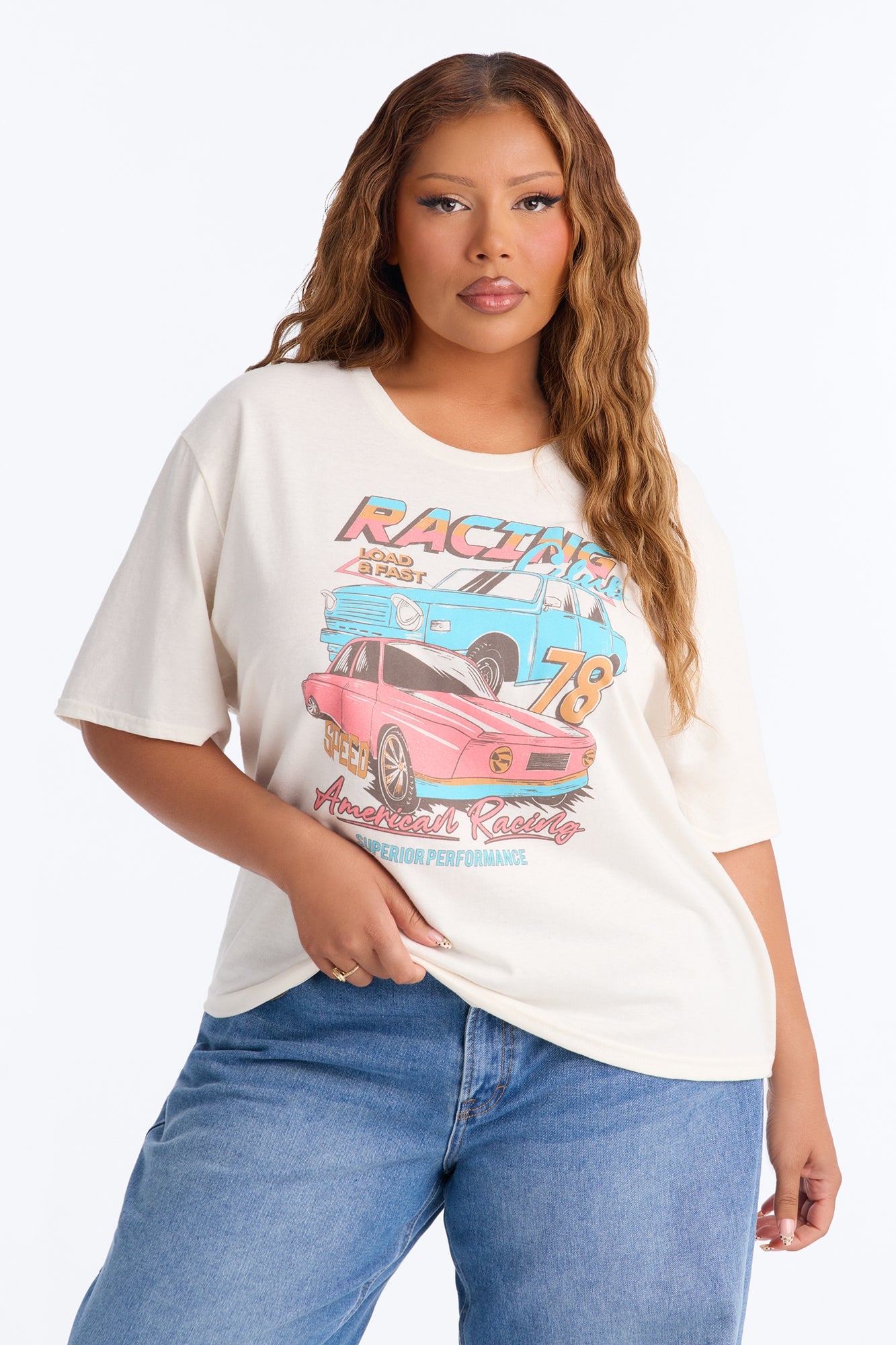 Racing Club Vintage Graphic Tee - Stone image 1