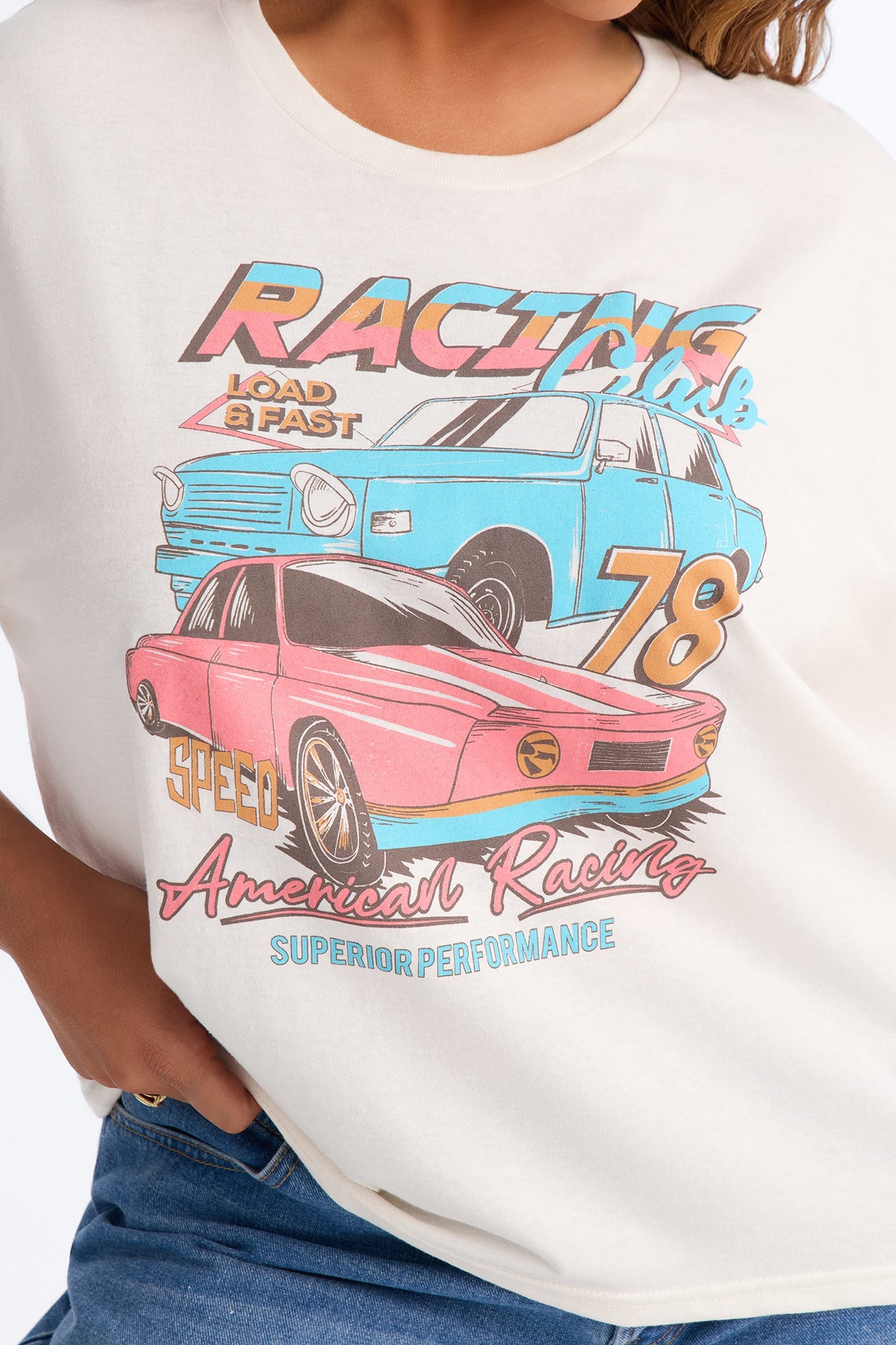 Racing Club Vintage Graphic Tee - Stone image 3