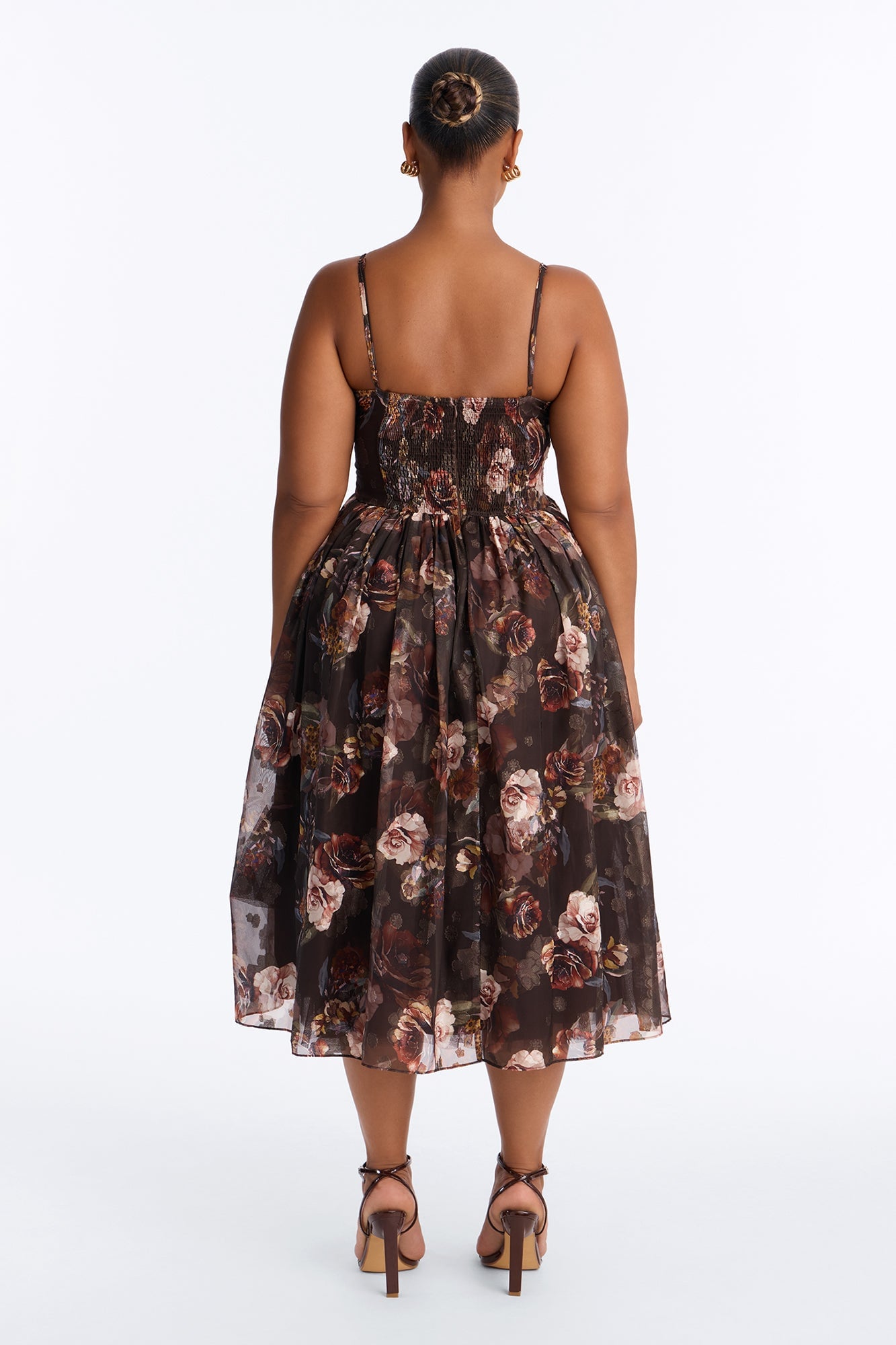 She's The Daydream Floral Midi Dress - Brown/combo image 4