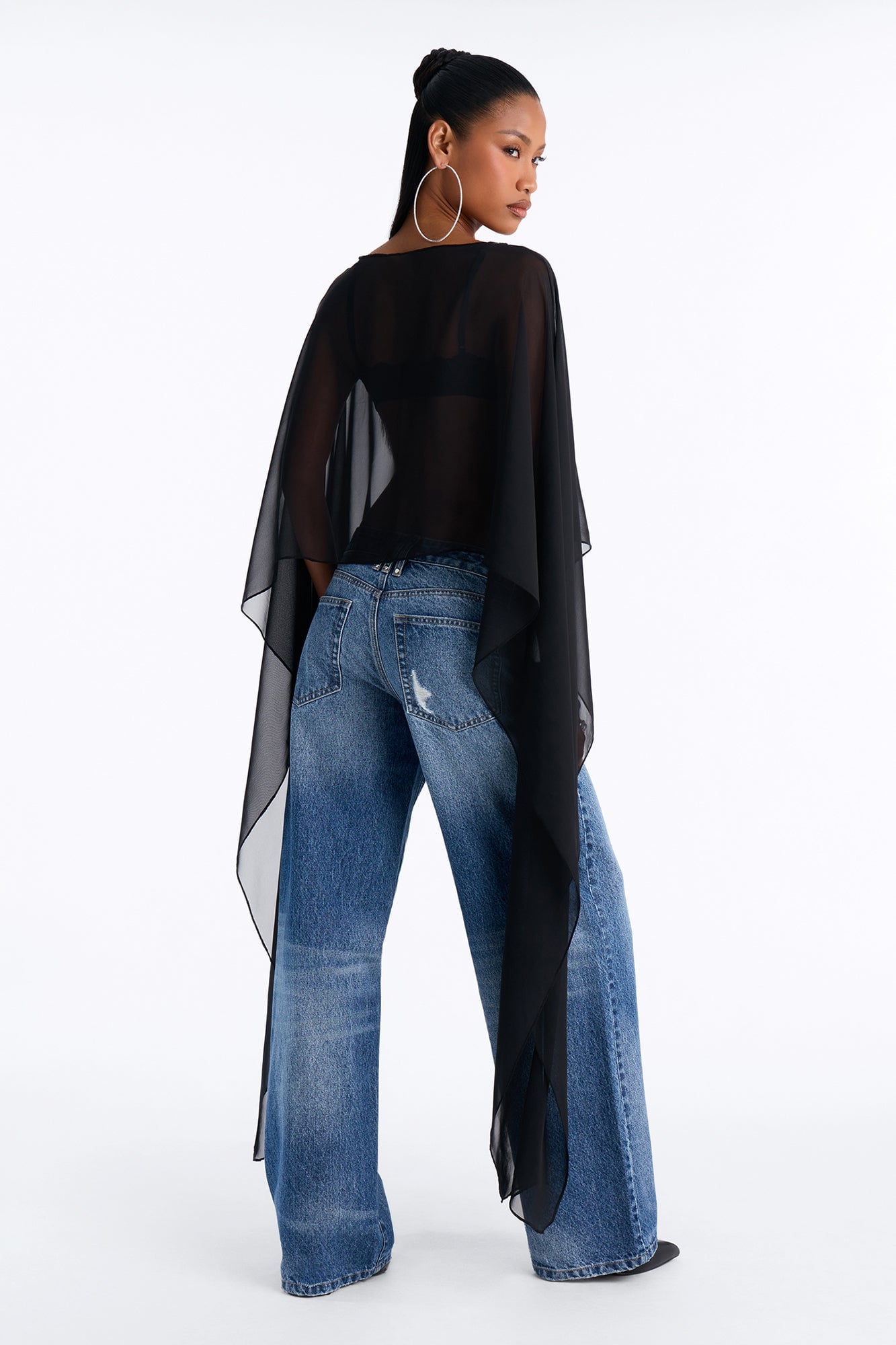 Always Extra Sheer Chiffon Blouse - Black image 4
